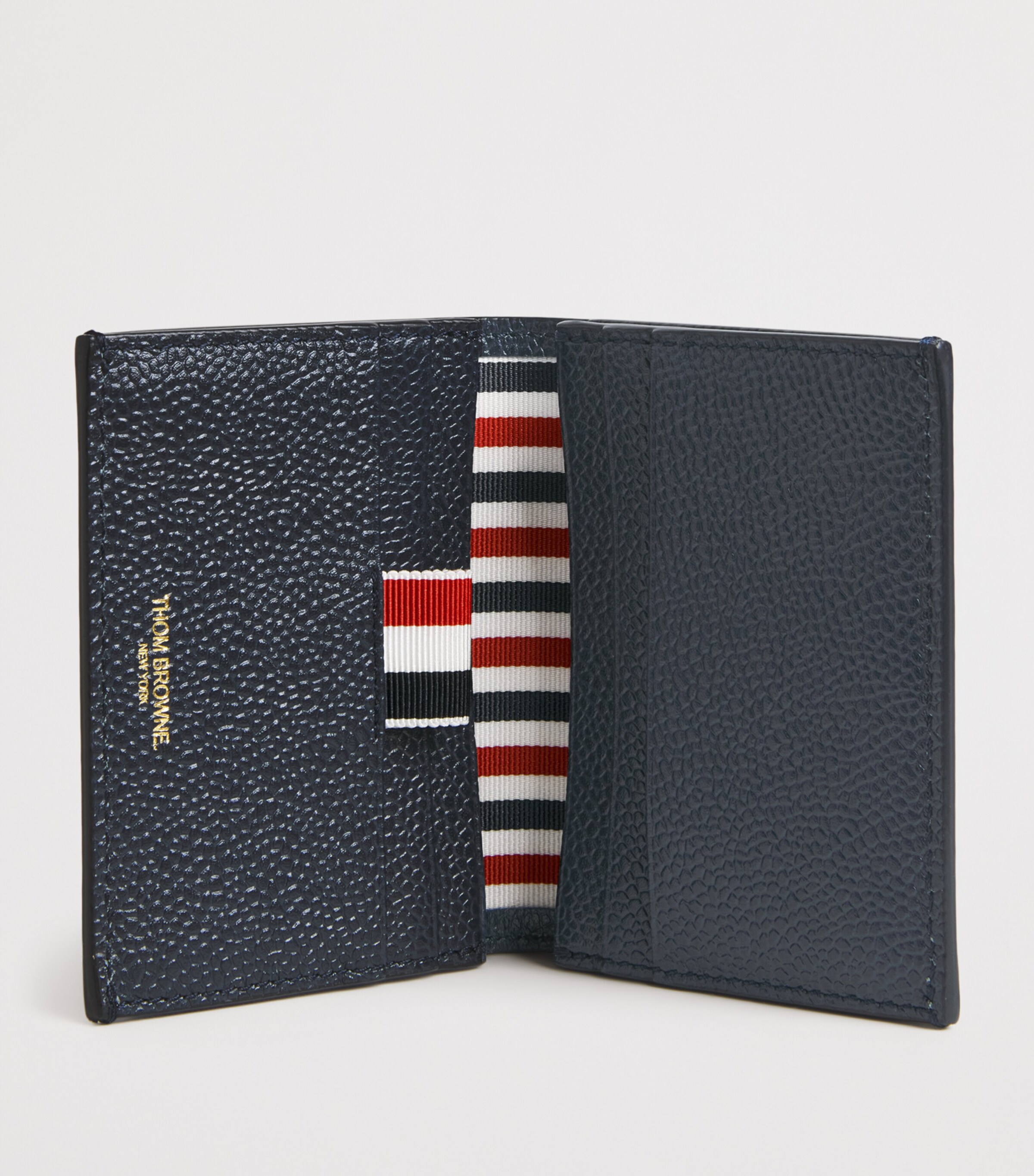 Leather Double Card Holder NAVY Image 2