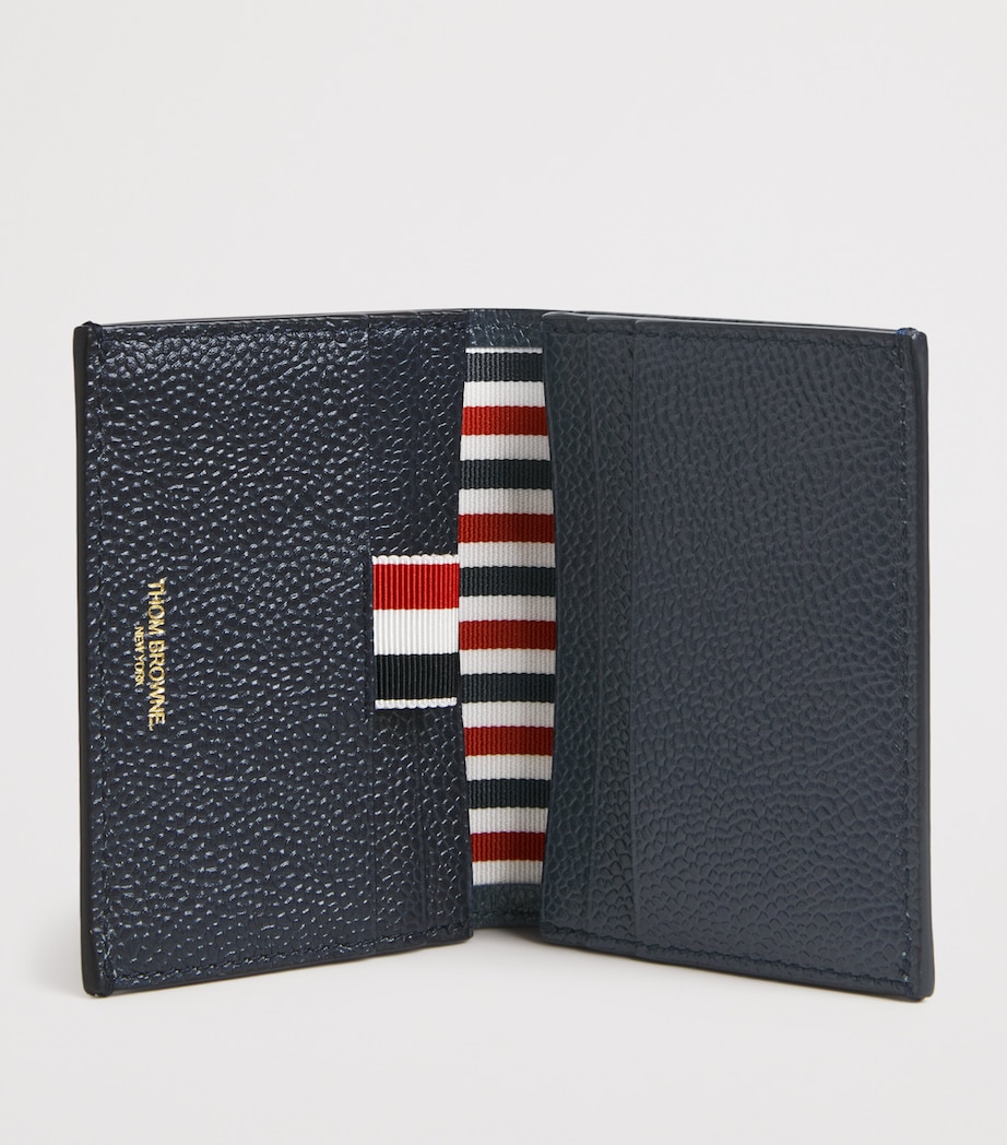 Leather Double Card Holder NAVY Image 2