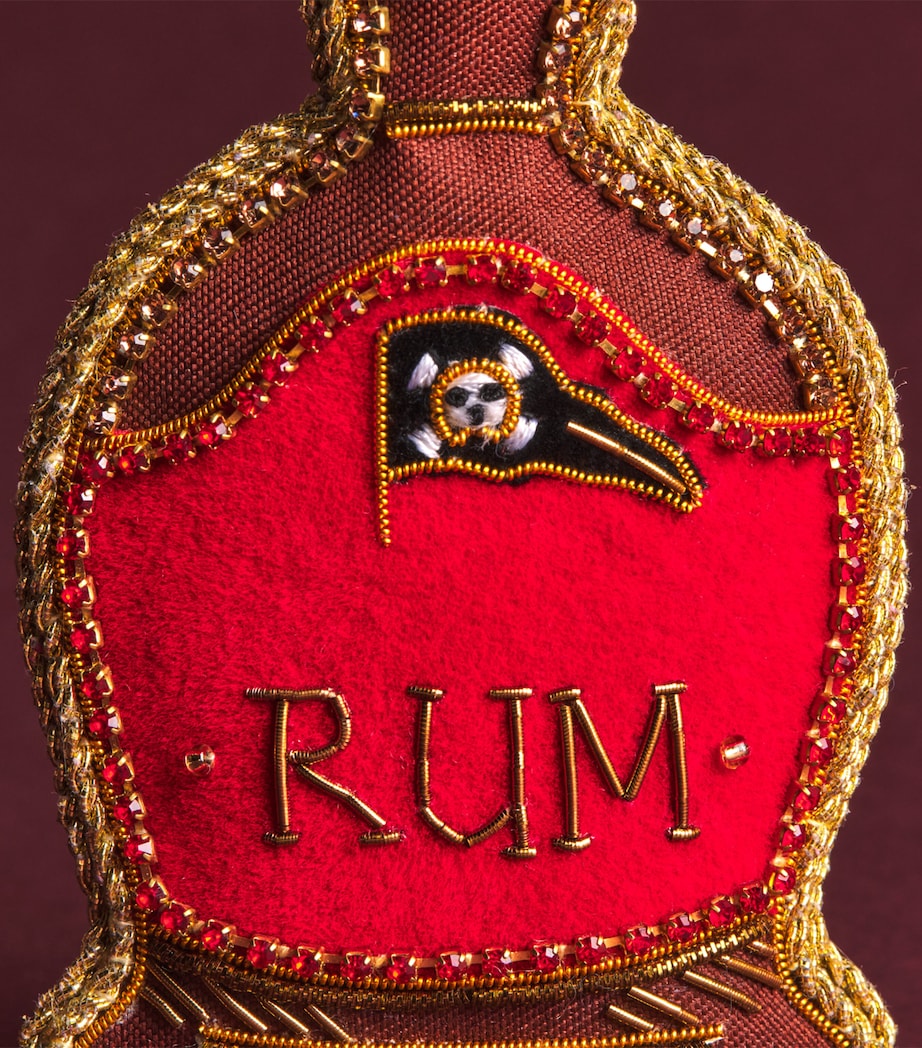Tinker Tailor Rum Bottle Tree Decoration Red, Brown & Gold Image 2