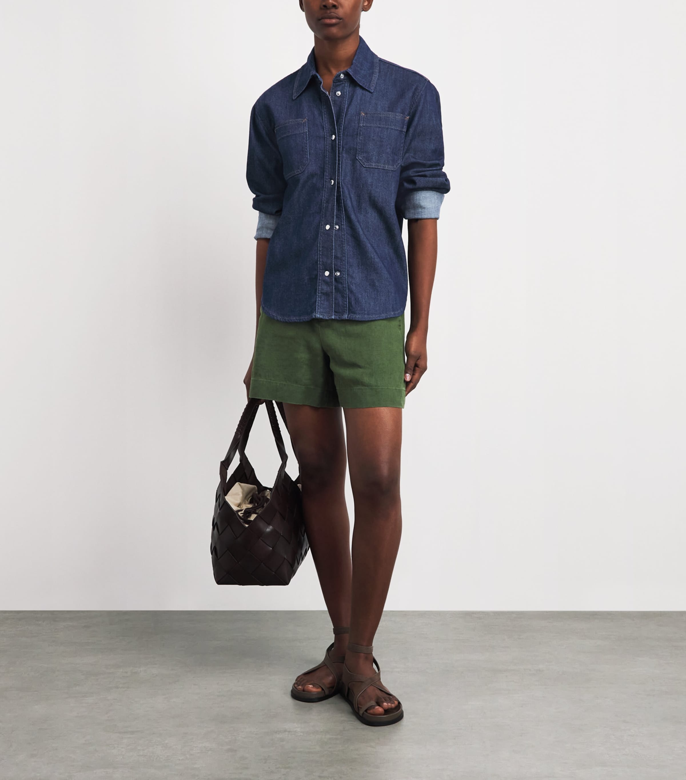 7 For All Mankind Womens Utility Denim Shirt Halona Image 2
