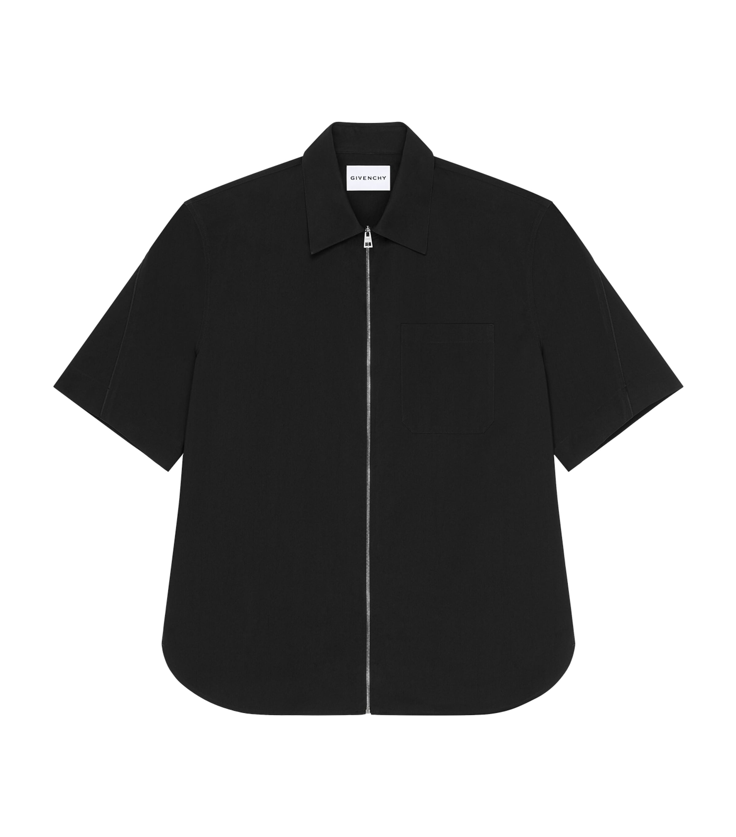 Givenchy Mens Nylon Zip-Up Short-Sleeve Shirt Black Image 1