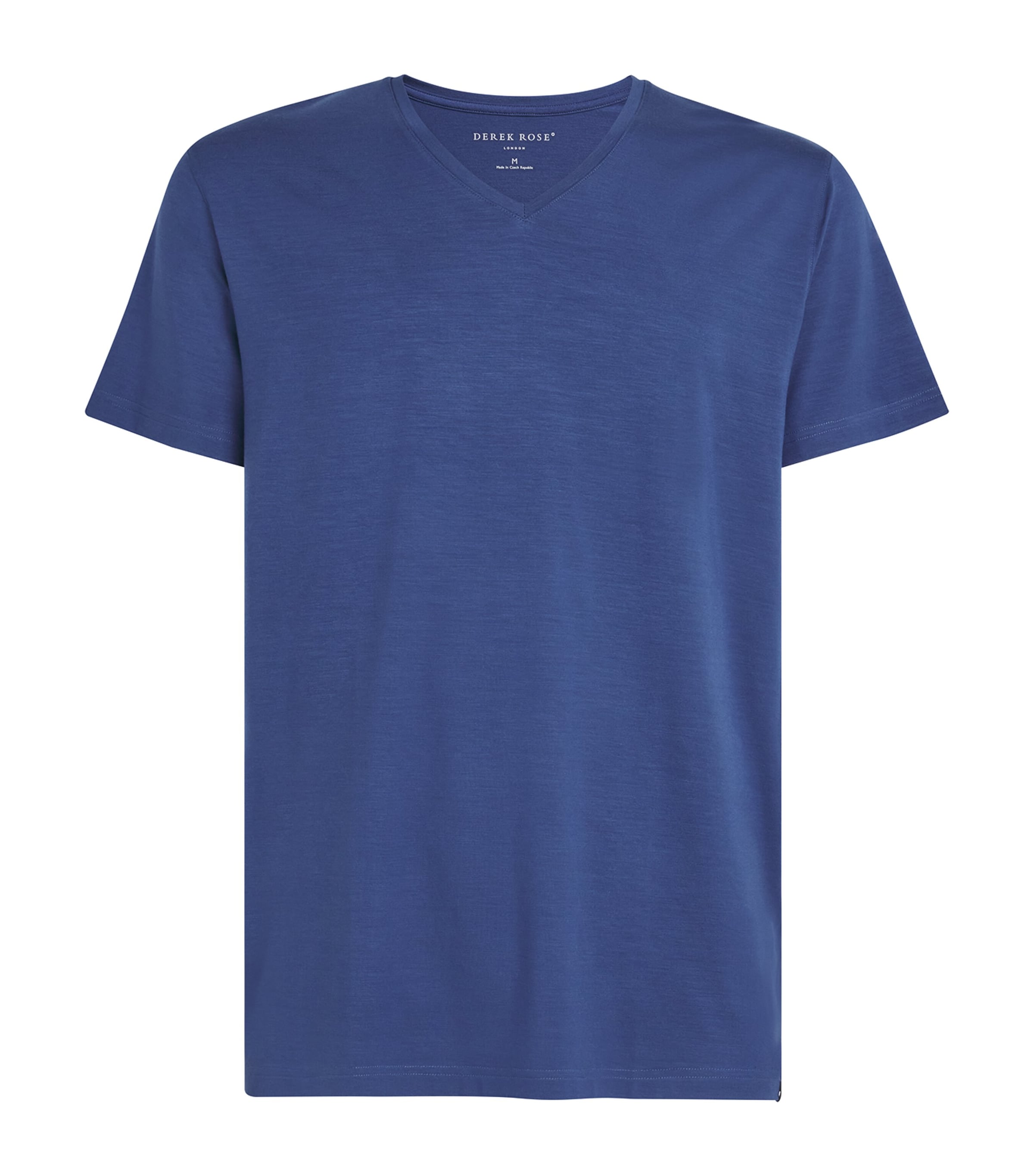 Derek Rose Mens Basel Crewneck Stretch-modal T-shirt Blue In Blue