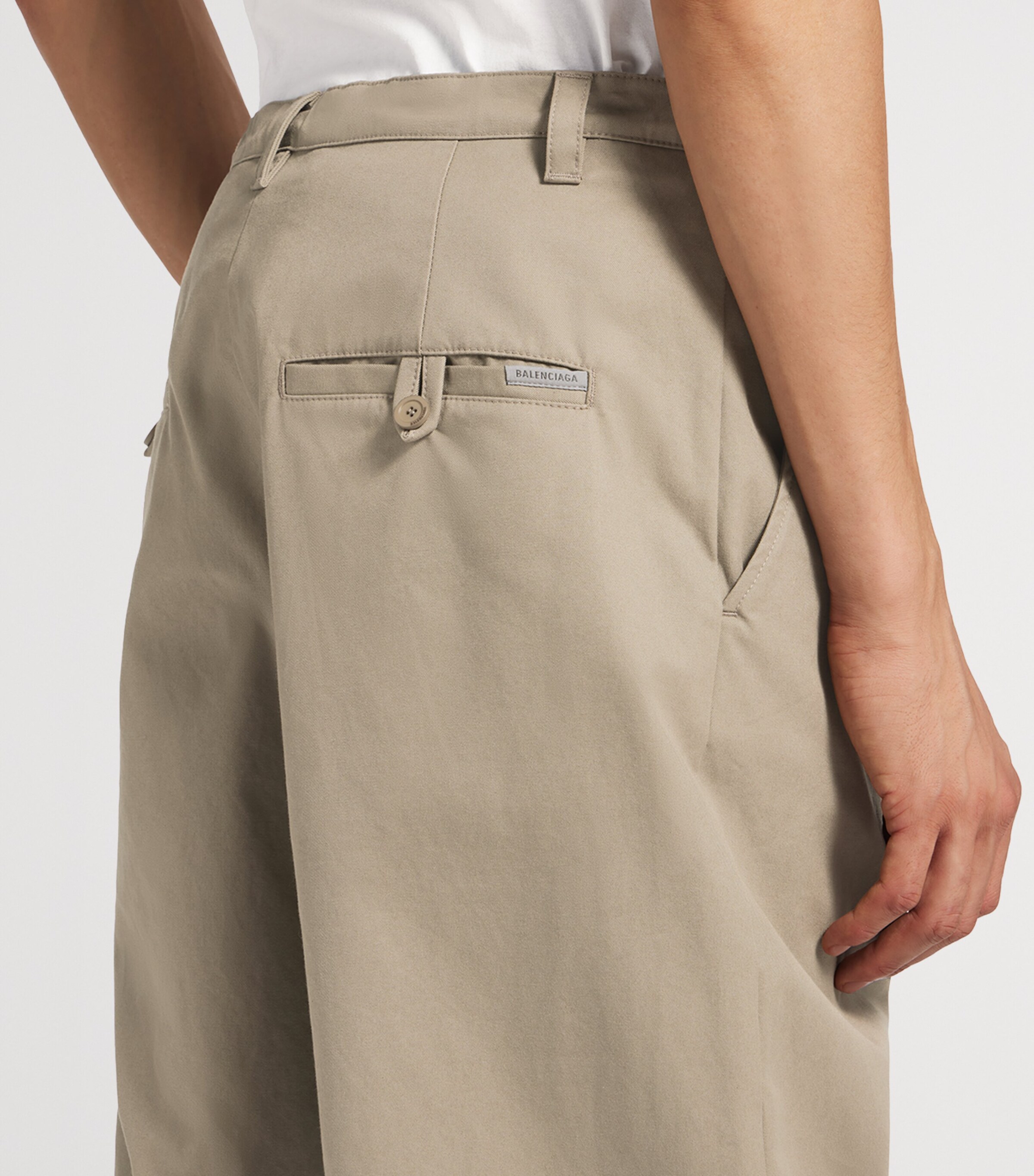 Balenciaga Mens Cotton Drawstring Oversized Chinos Image 6