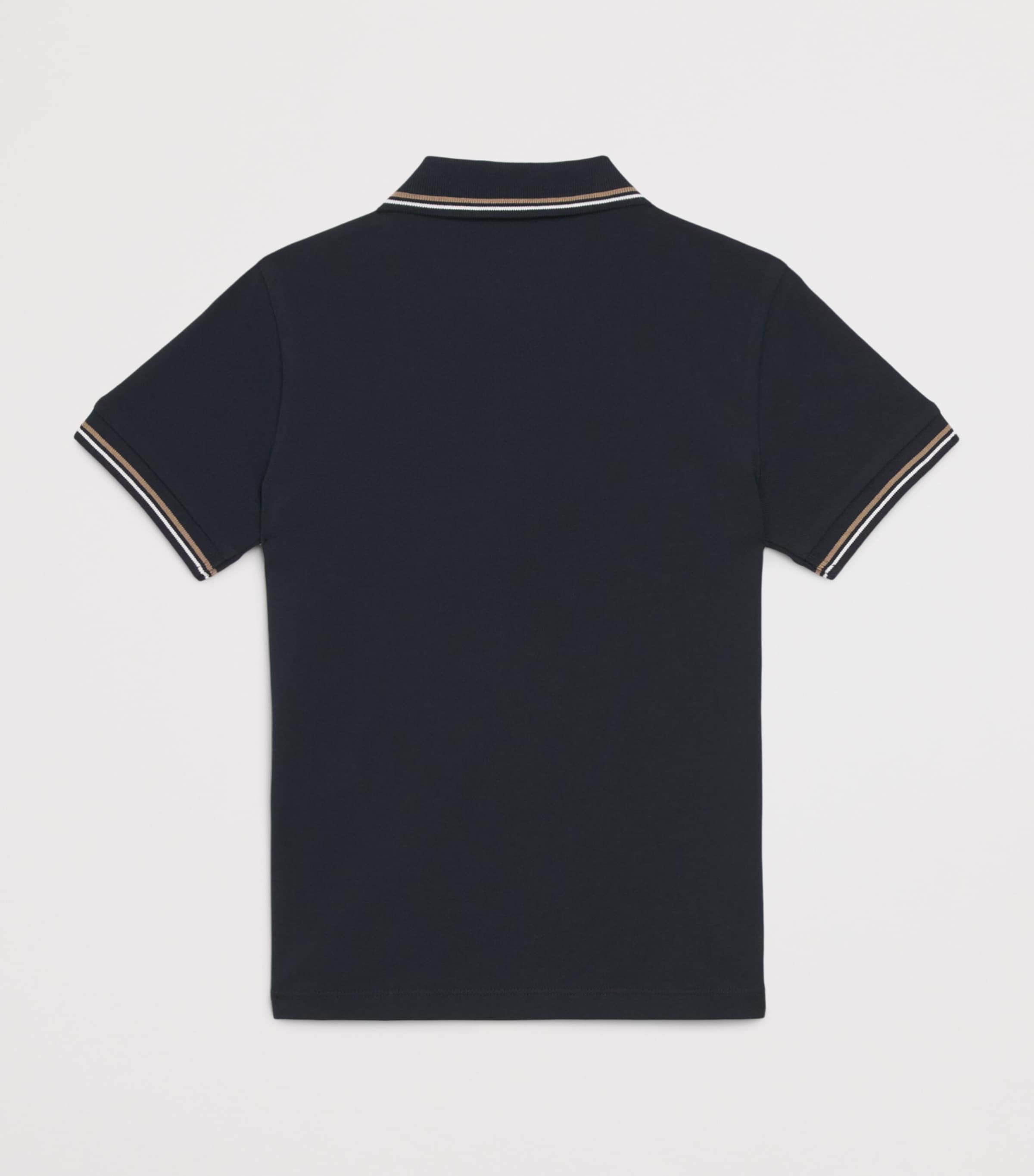 Emporio Armani Kids Stretch-Cotton Logo Polo Shirt (4-16 Years) Blu Nav Image 2