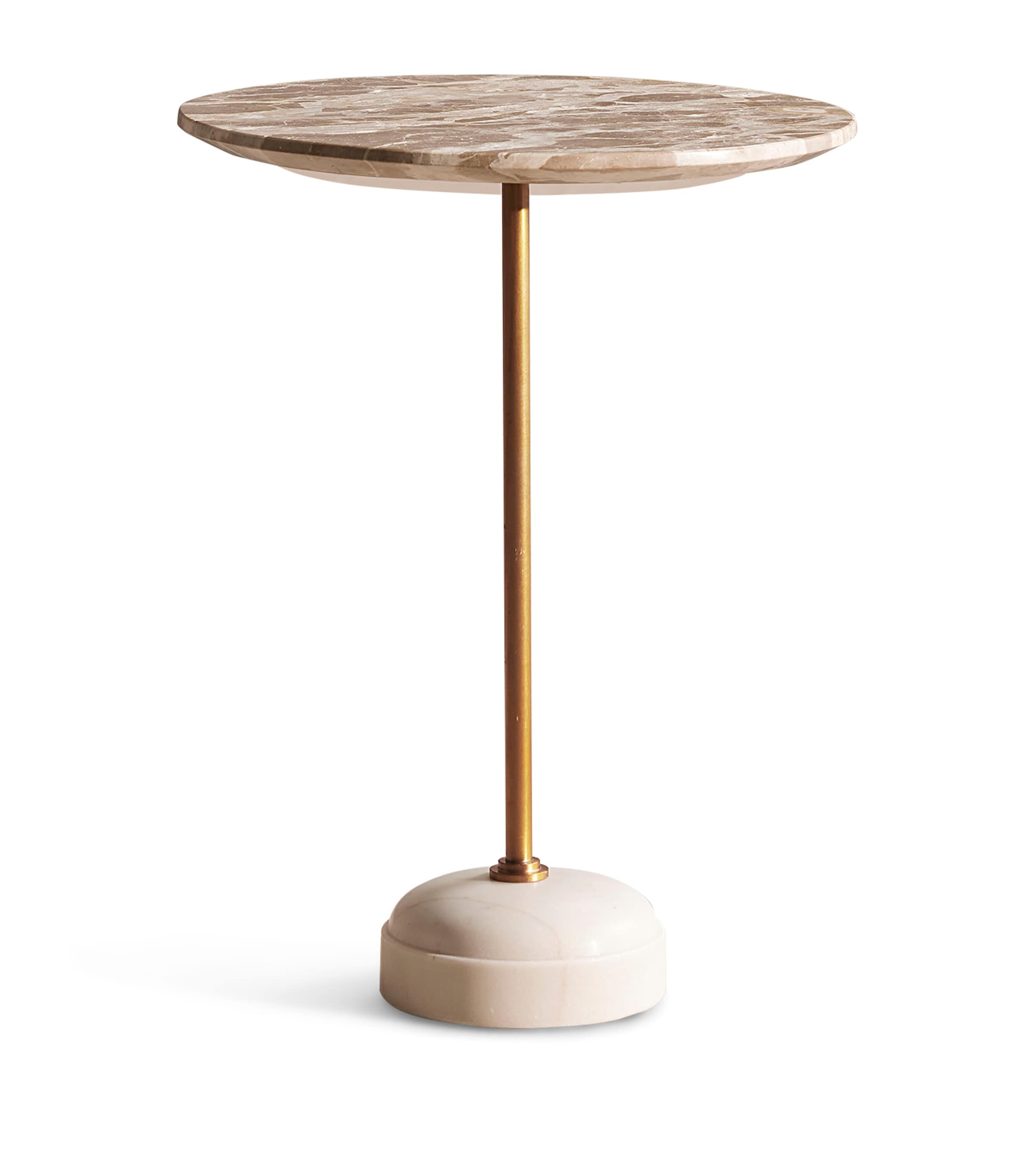 Soho Home Medium Marble Fleet Side Table White Image 1