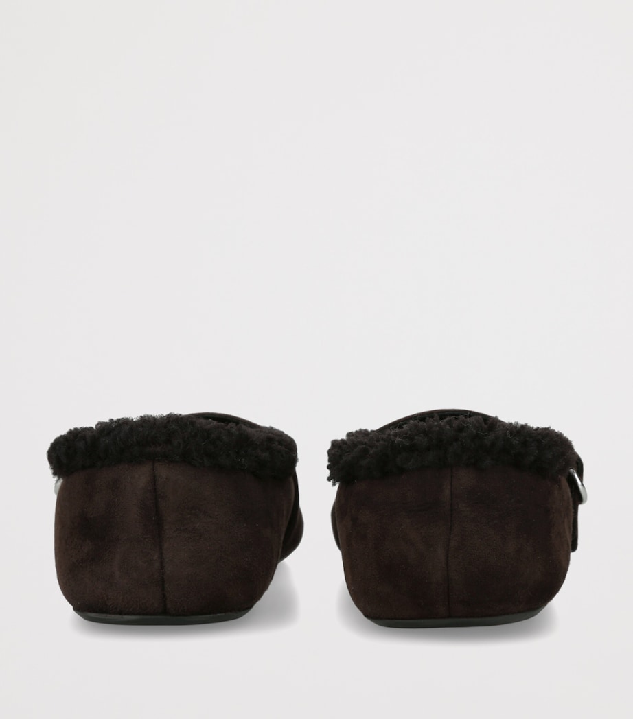 Shearling Ballet Flats DARK BROWN Image 2