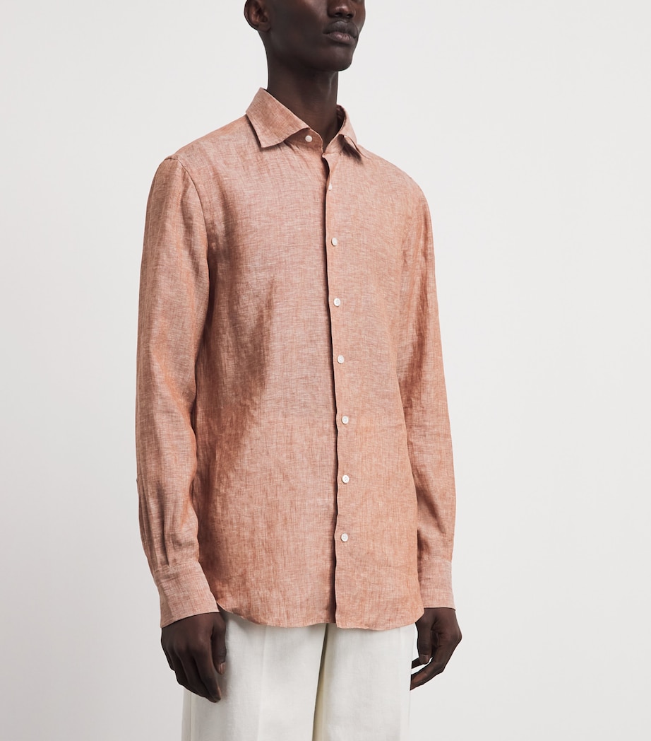 Fioroni Cashmere Mens Linen Shirt Ruggine Image 4
