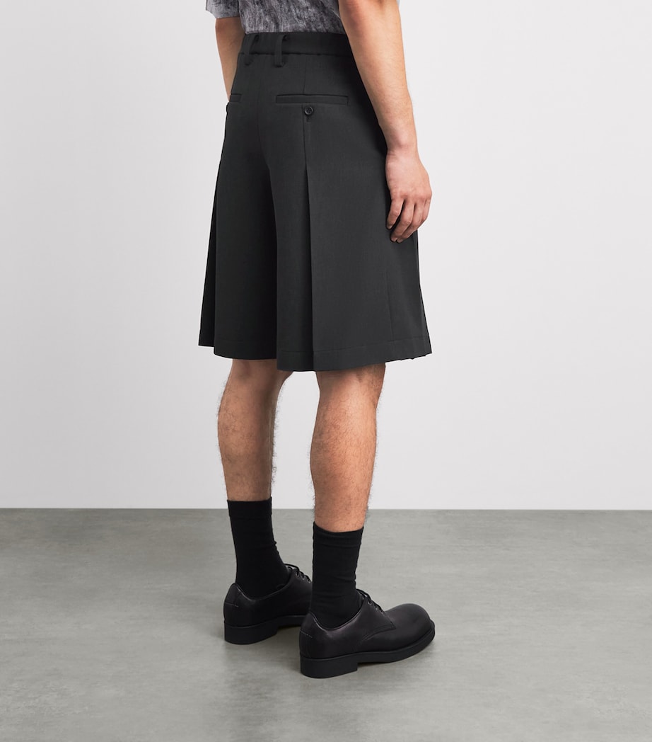 IM MEN Mens Pleated Cornice Shorts Charcoal Gray Image 5
