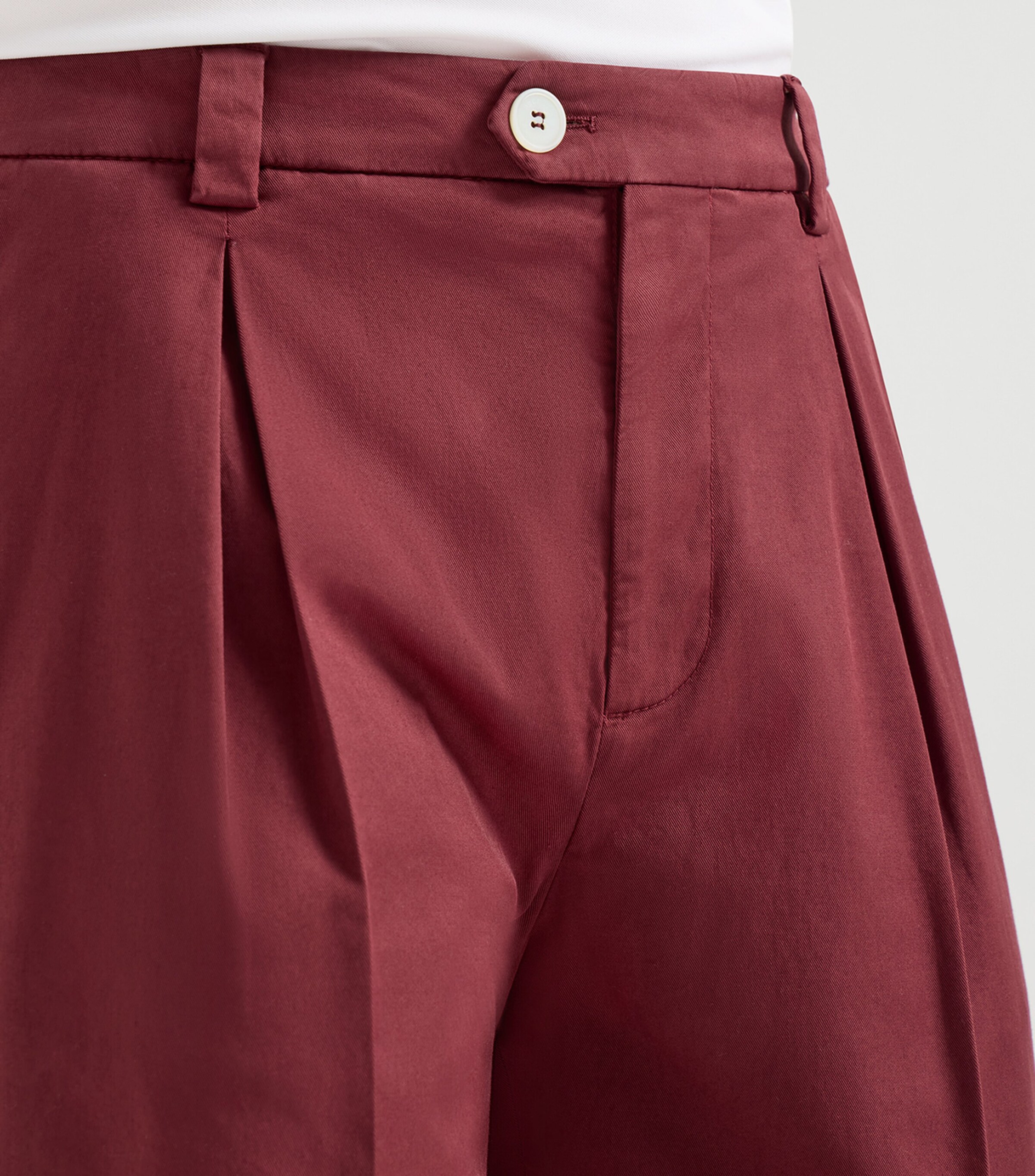 Brunello Cucinelli Mens Stretch-Cotton Pleated Trousers Image 6