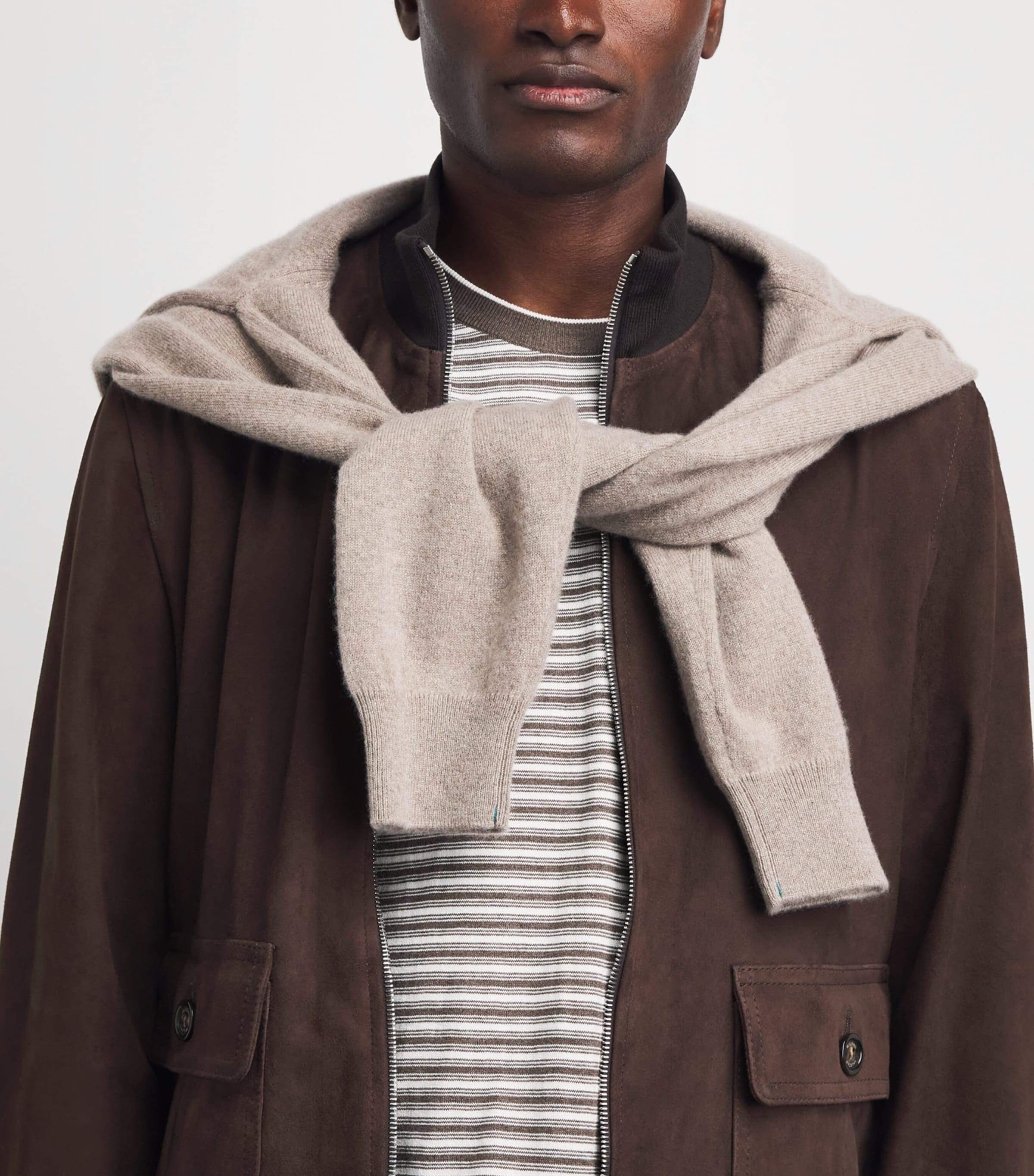 Valstar Mens Reversible Valstarino Suede Jacket Caffe/miltry Image 3