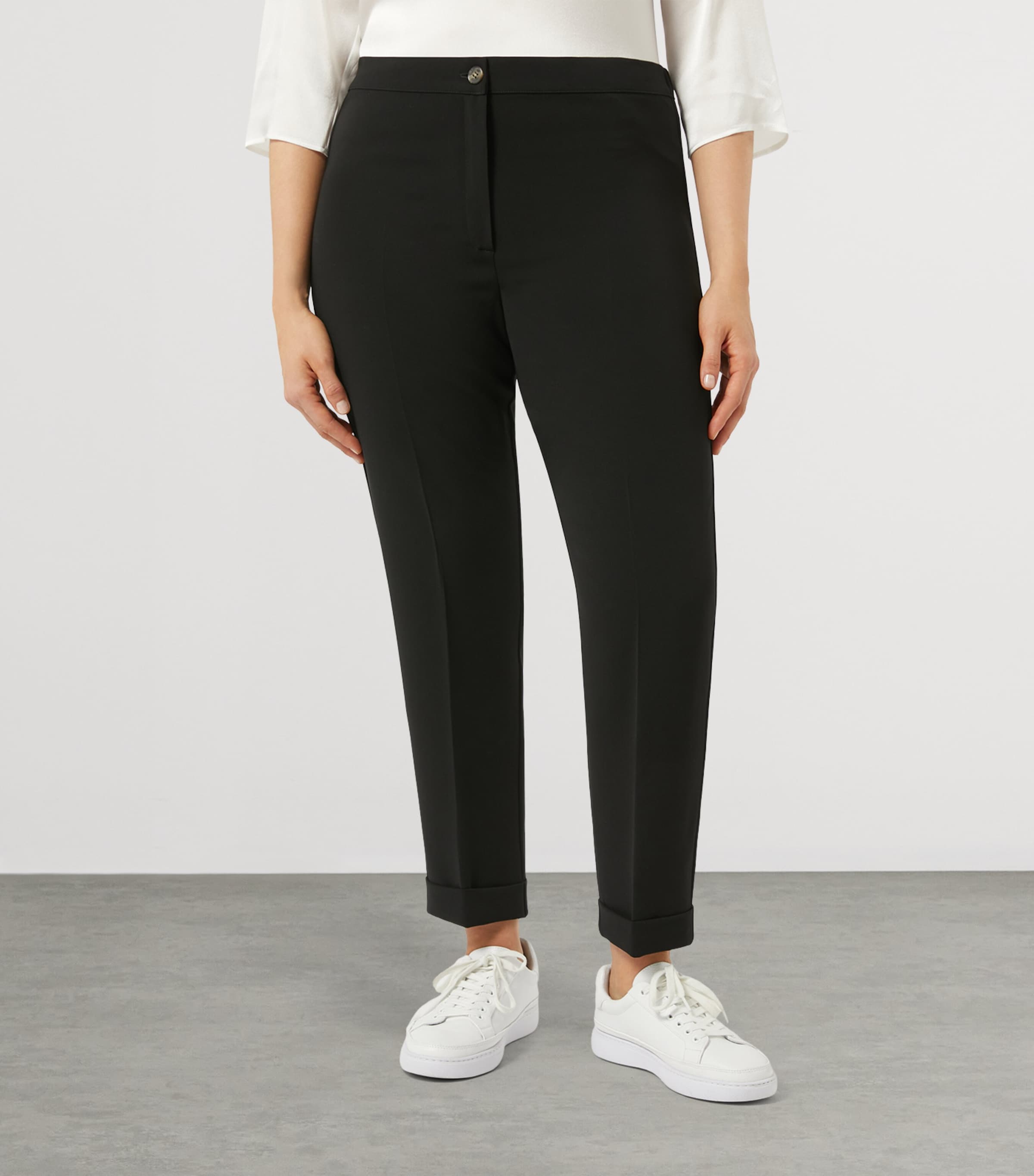 Tapered Slim Tailored Trousers BLACK Image 3