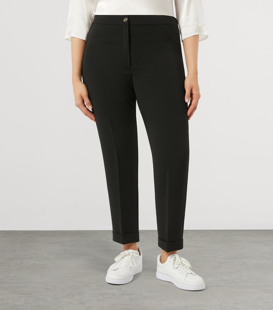 Tapered Slim Tailored Trousers BLACK Image 3
