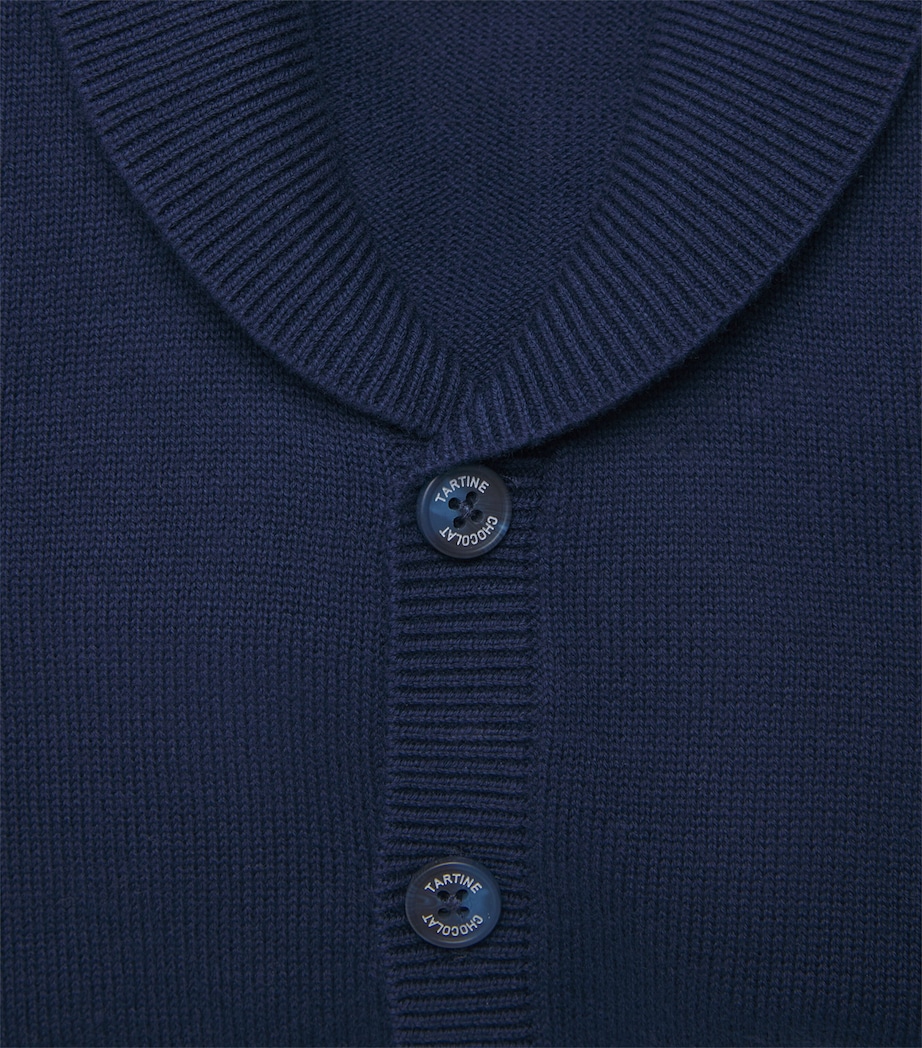 Cotton Shawl-Collar Cardigan (5-12 Years) 4MARINE Image 3