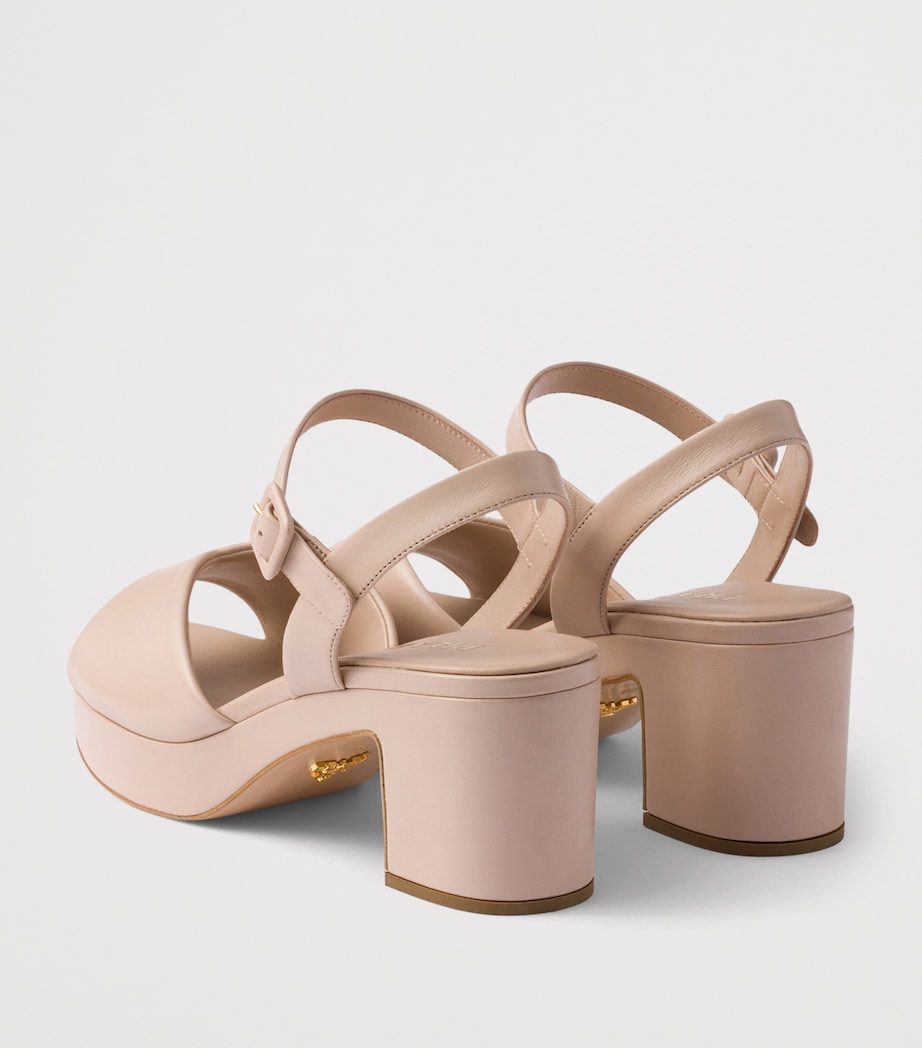 Leather Padded Heeled Sandals 65 F0036 Image 4