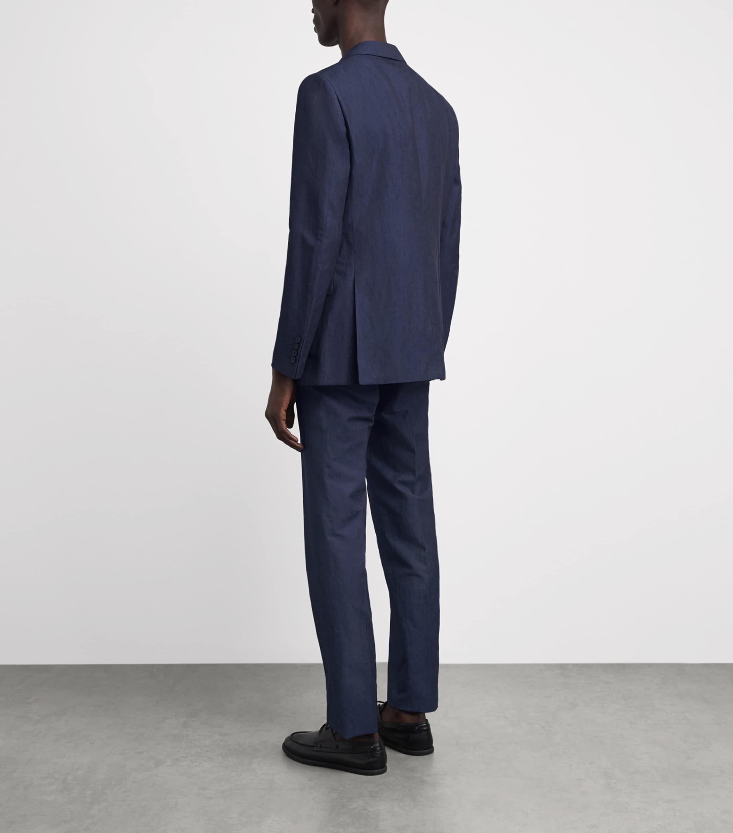 Pal Zileri Mens Cotton-Linen Vicenza 2-Piece Suit Blue Navy Image 4