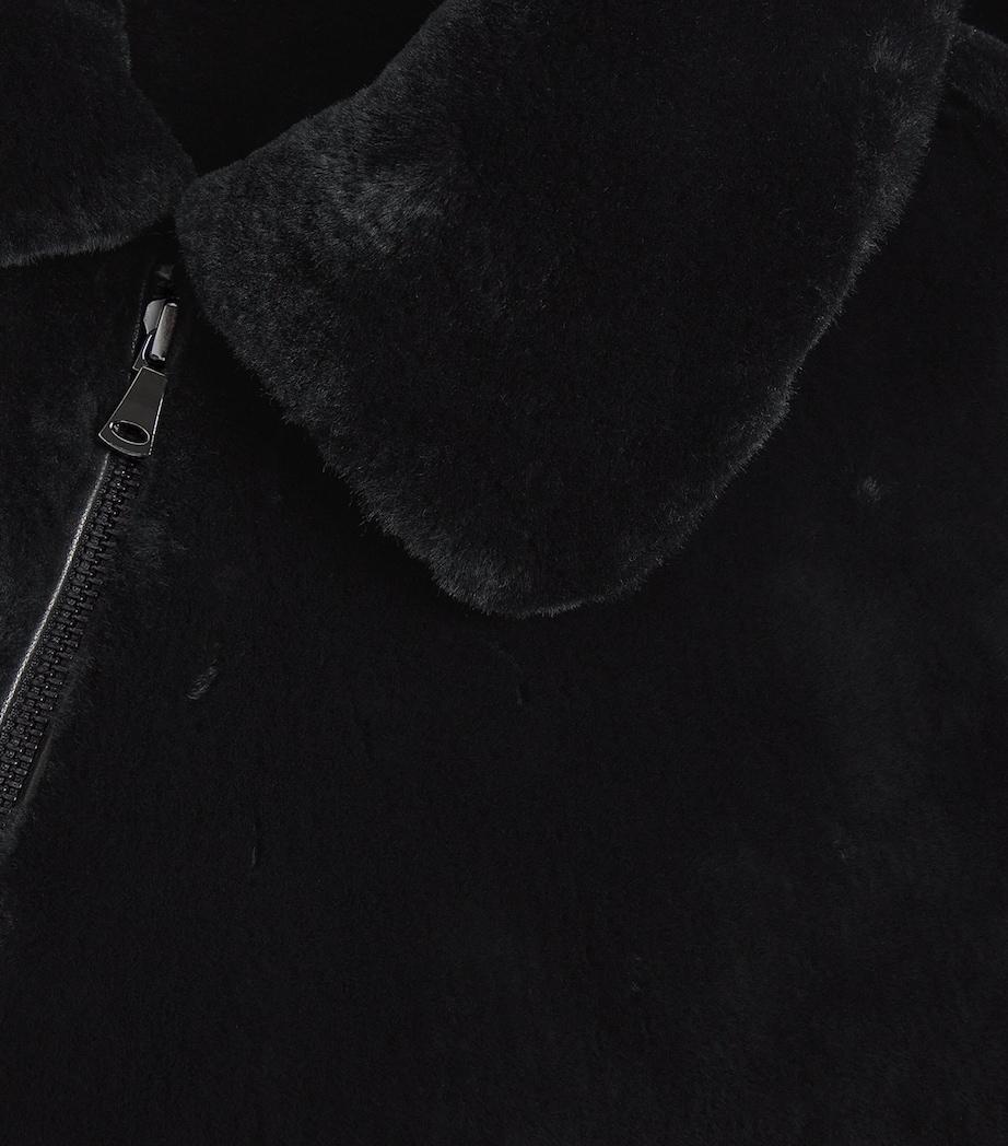 Lambskin Shearling Bomber Jacket NOIR Image 5