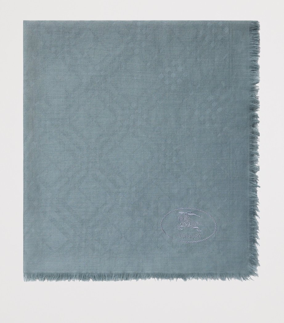 Wool-Silk Wide Check Scarf INDEX GREY Image 6