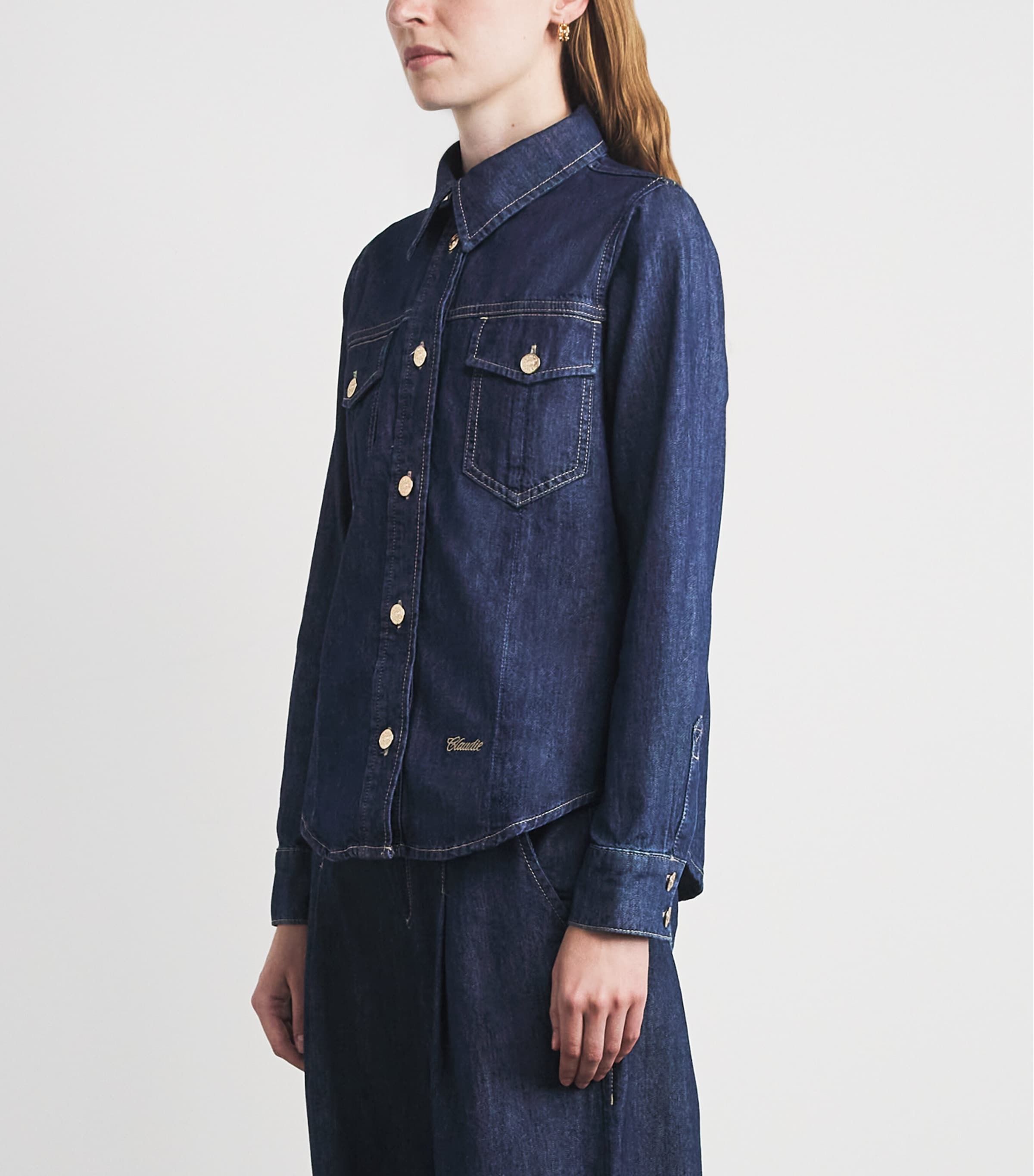 Claudie Pierlot Womens Denim Shirt Blue Denim Image 4