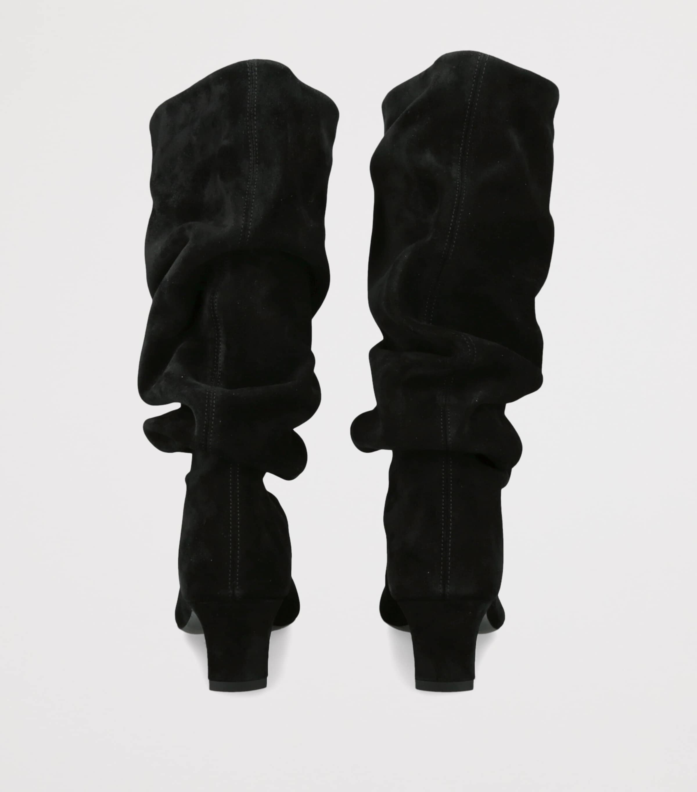 STAUD Suede Wally Slouch Heeled Boots 55 Black Image 3