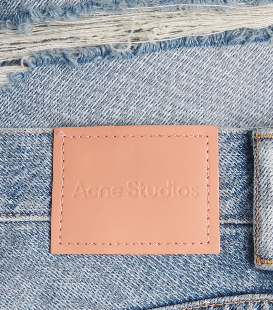Acne Studios Womens Layered Wide-Leg Mid-Rise Jeans Light Blue Image 6