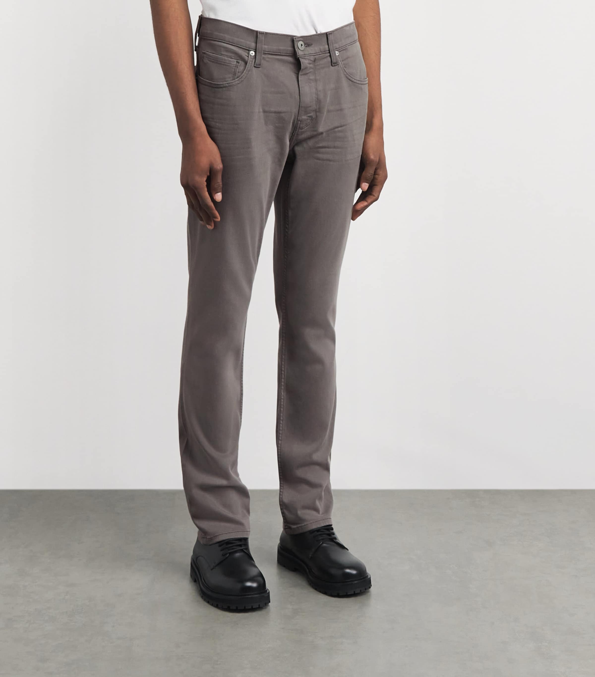 PAIGE Mens Federal Slim Straight Jeans Natural Stone Image 4