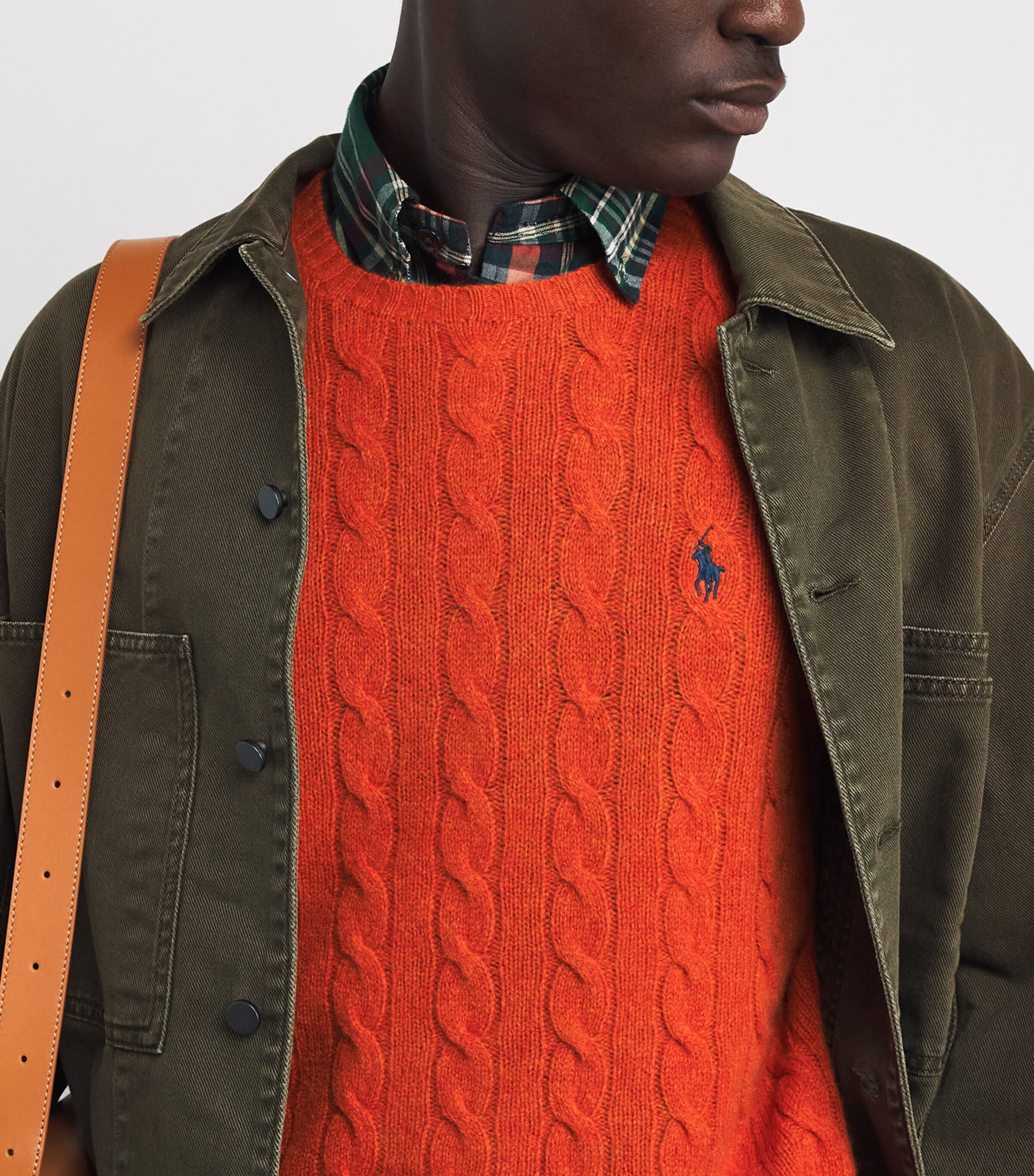 Wool-Cashmere Cable-Knit Sweater ORANGE Image 6