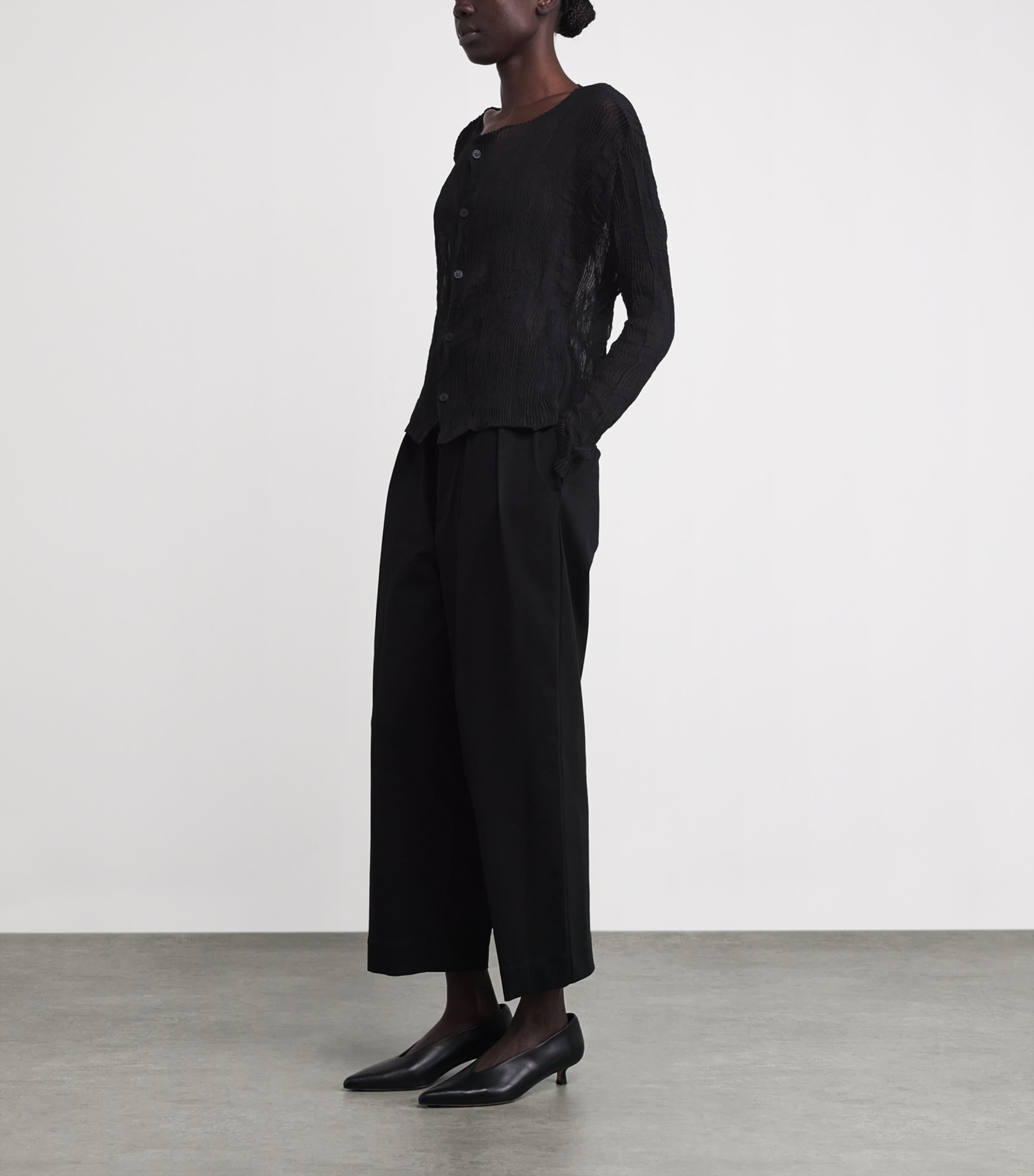 Chiffon Twist Cardigan BLACK Image 2