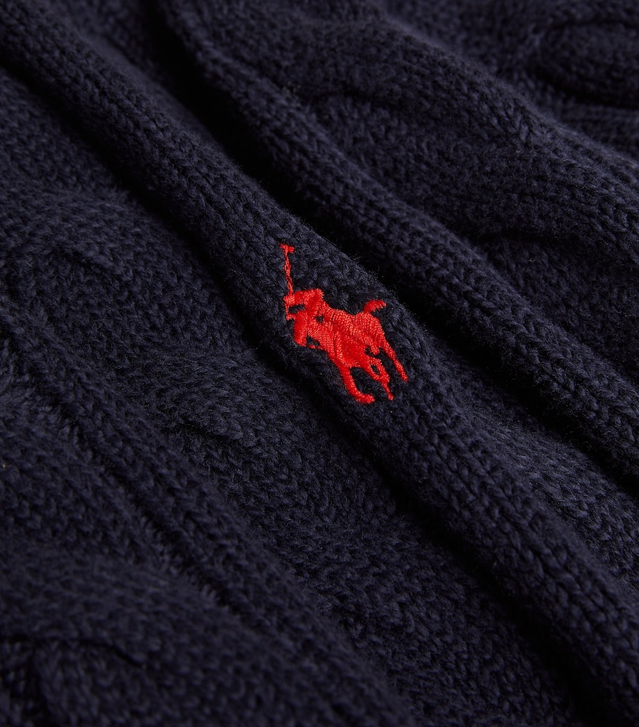 Cotton Cable-Knit Sweater BLUE Image 5