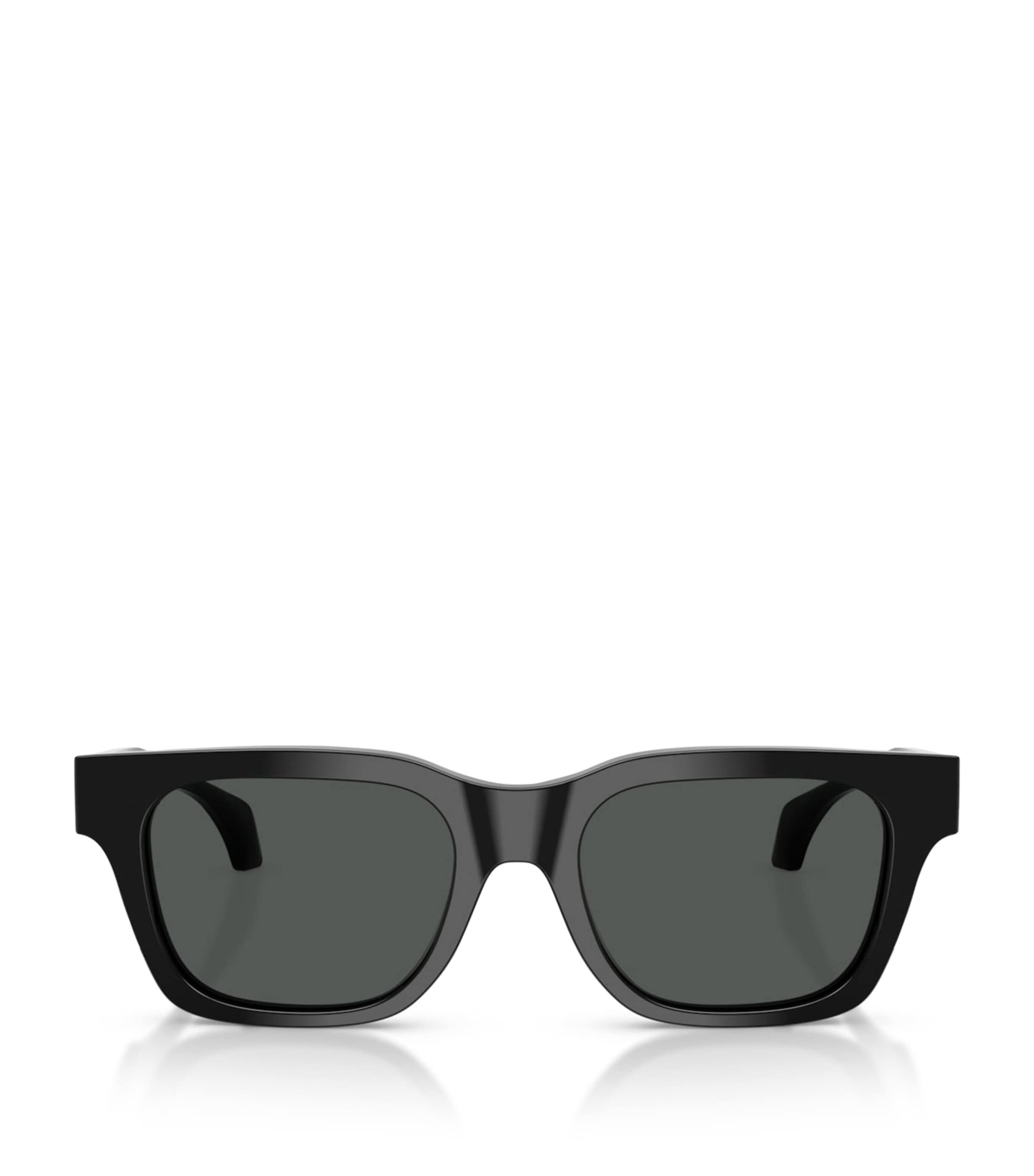 Versace Logo-embossed Square-frame Sunglasses In Black