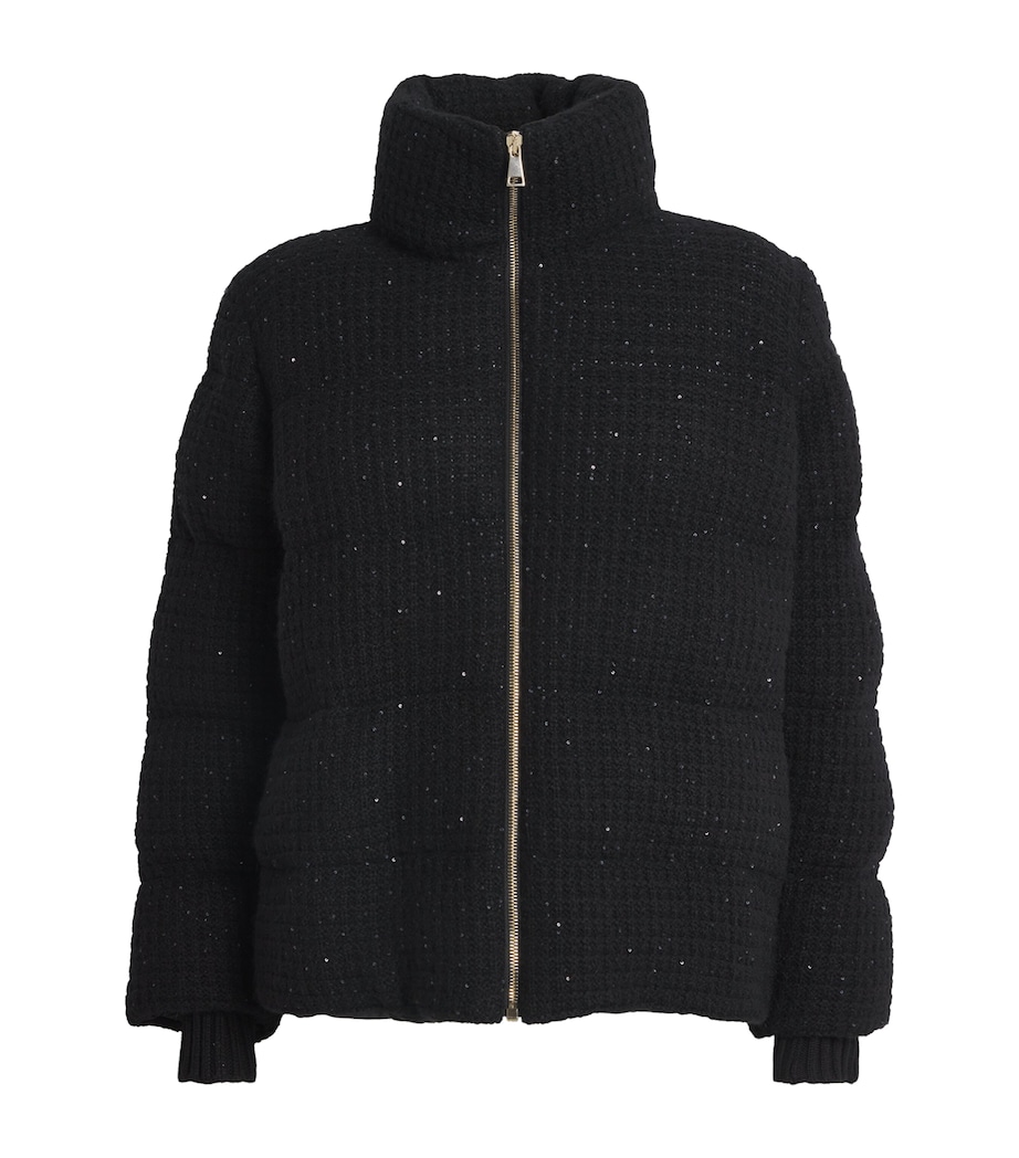 Wool-Silk-Cashmere-Blend Sequinned Jacket 825 NERO Image 1