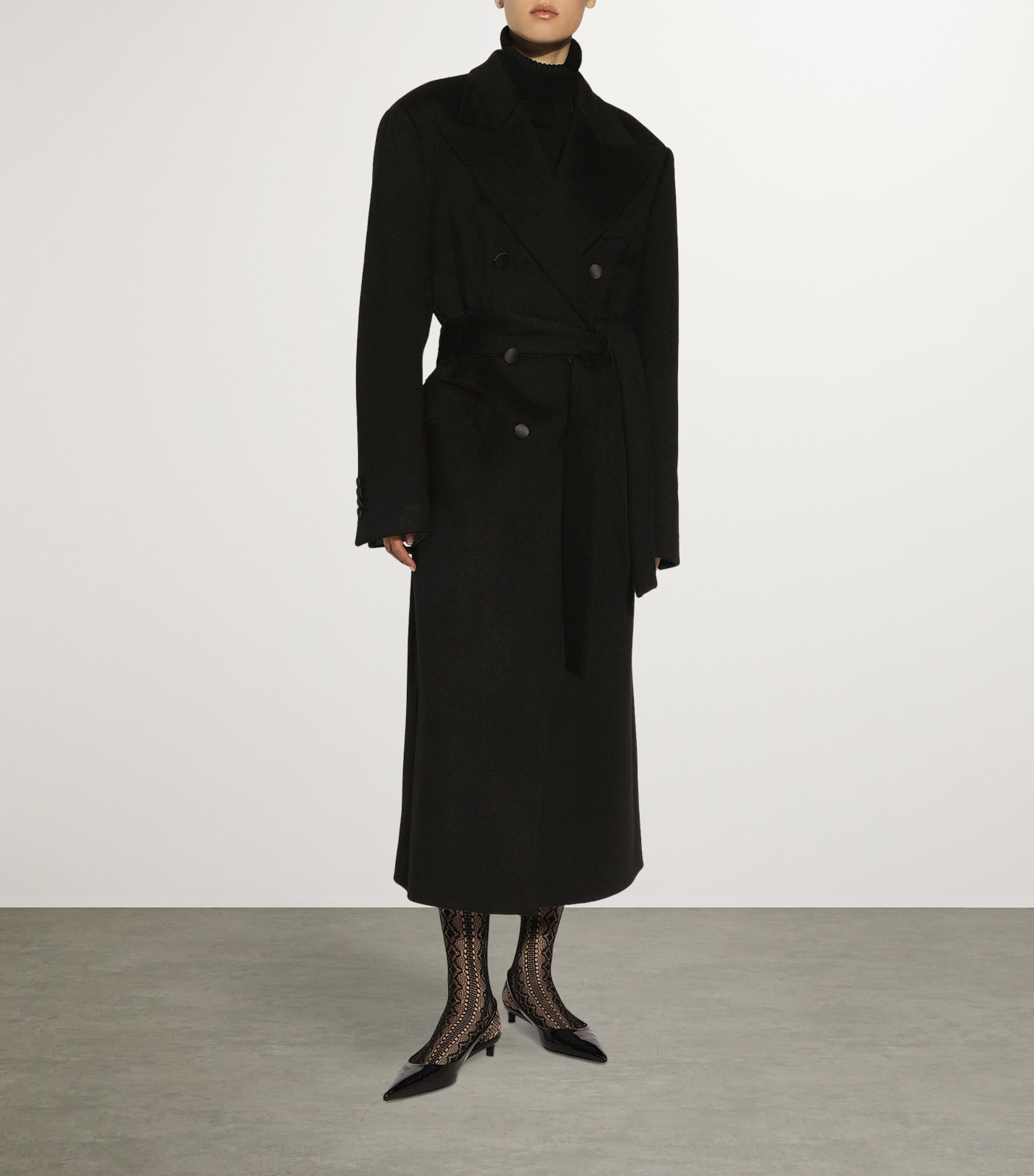 コート DOLCE & GABBANA Black Cashmere Coat Dolce & Gabbana Cashmere Belted Coat | Harrods US