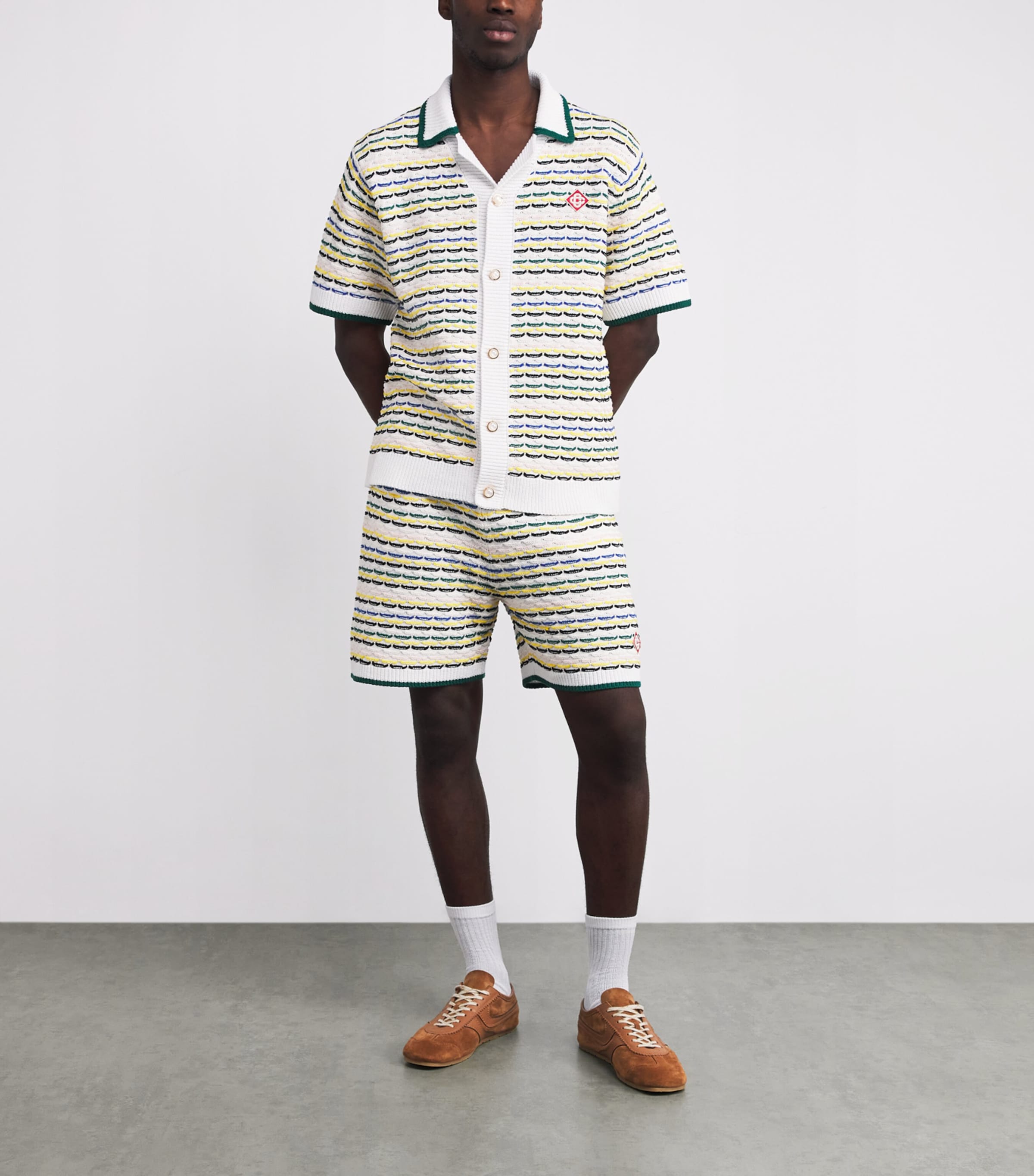 Cotton Tuck-Stitch Polo Shirt MULTI Image 2