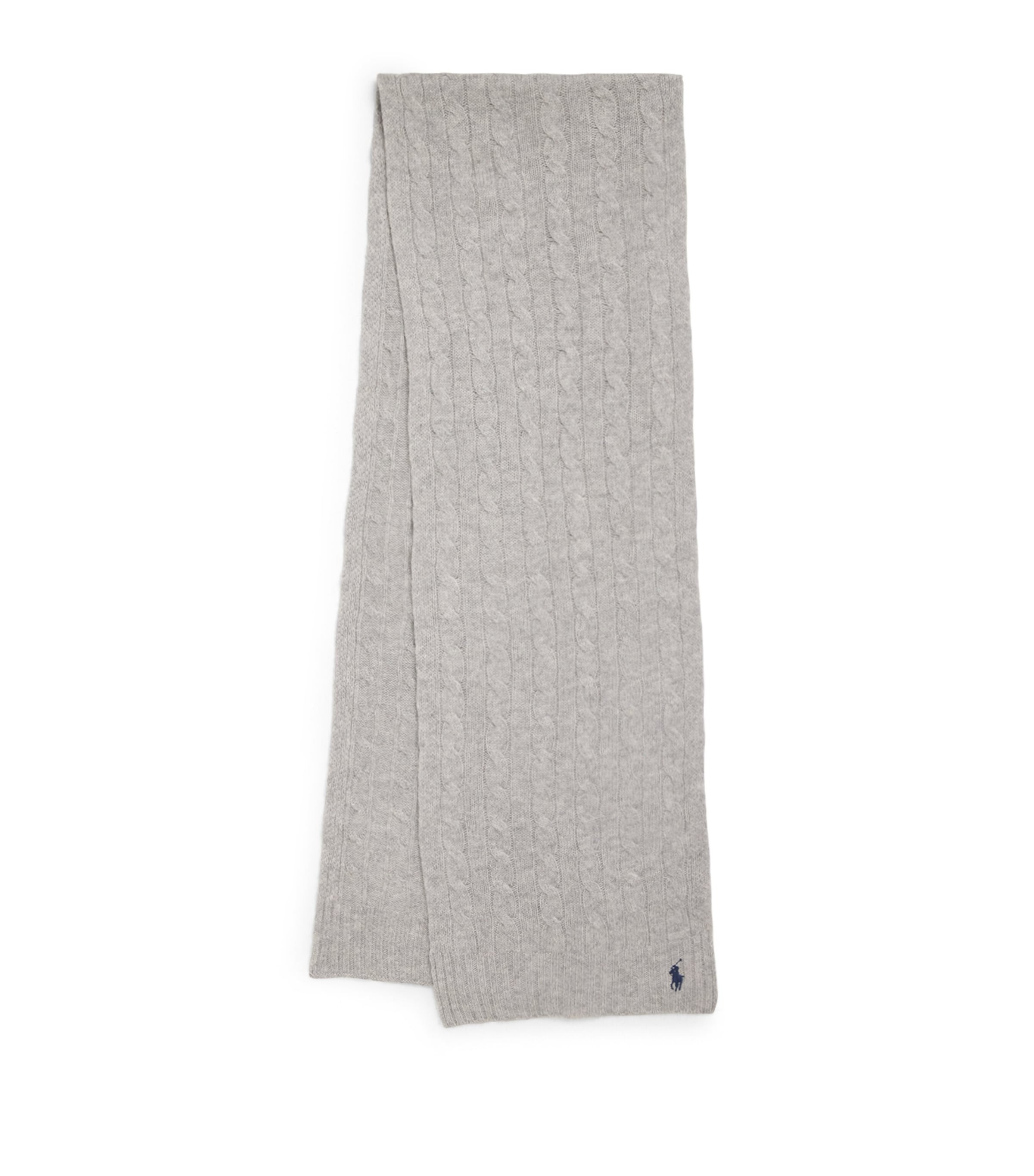 Polo Ralph Lauren Wool-cashmere Pony Scarf In Gray