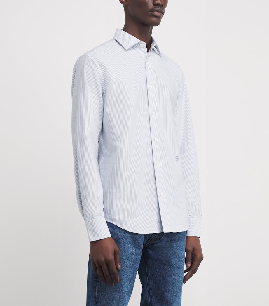 Cotton Stripe Monogram Shirt 0671R BLUE RIGA Image 3