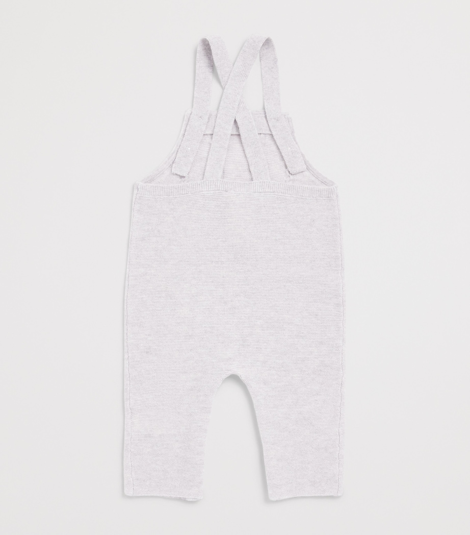 Tartine et Chocolat Wool-Cashmere Braided Dungarees (1 Month-2 Years) Chiné Clair Image 2