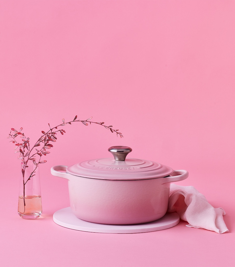 Cast Iron Round Casserole Dish (24cm) SHELL PINK Image 6