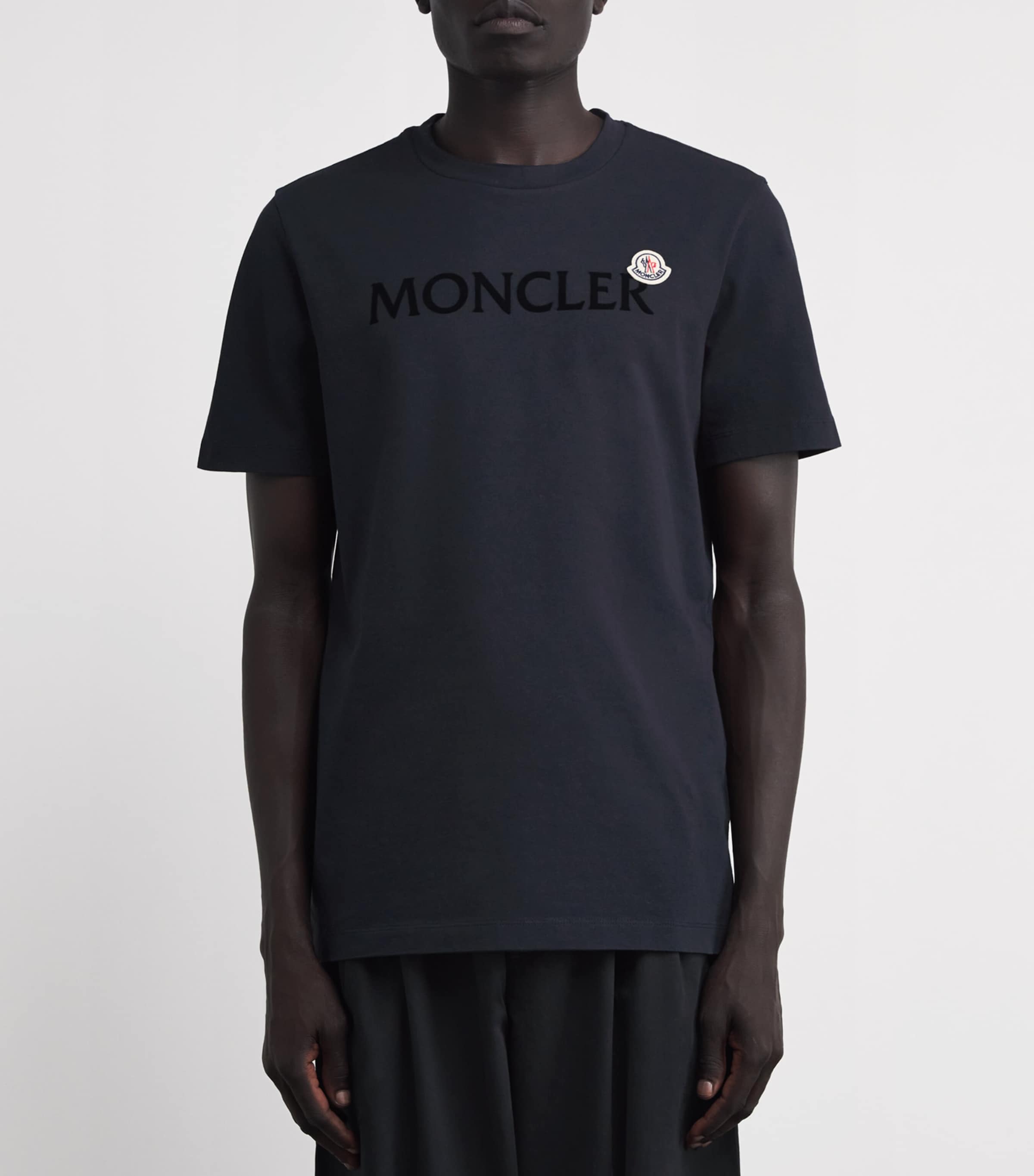 Moncler Cotton Flocked Logo T-Shirt | Harrods DK