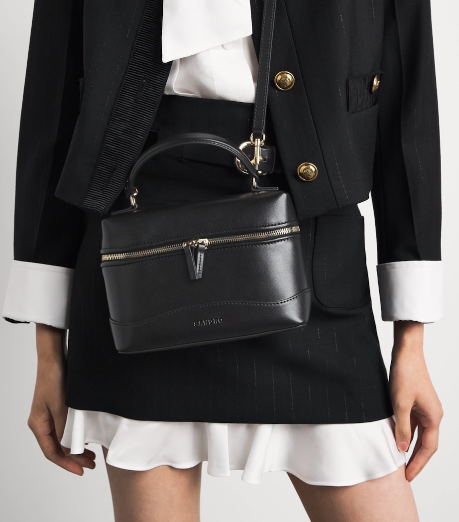 Sandro Paris Leather Tangolino Vanity Bag Black Image 2