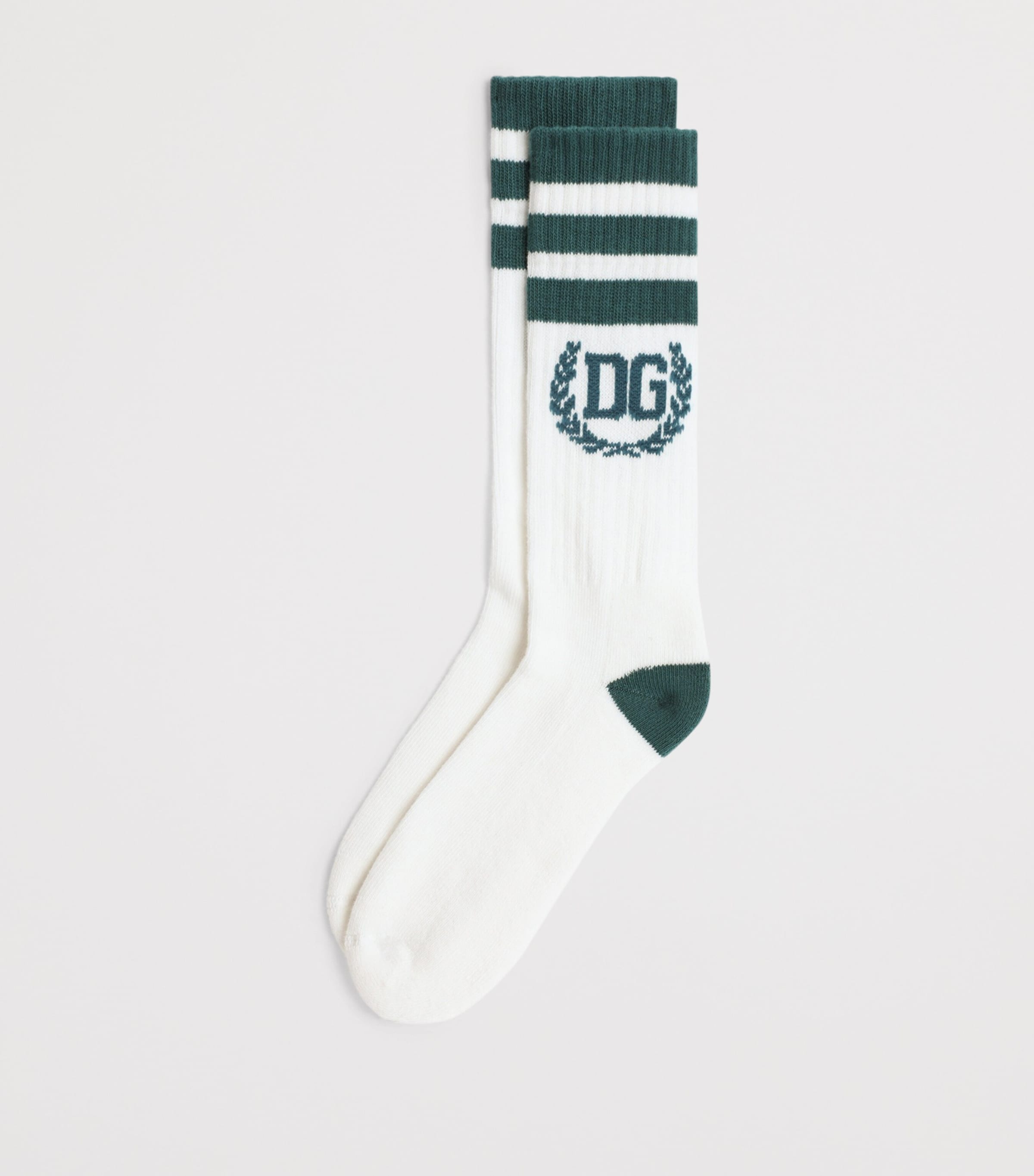 Cotton-Blend Logo Socks W1002-WHITE/BLU Image 2