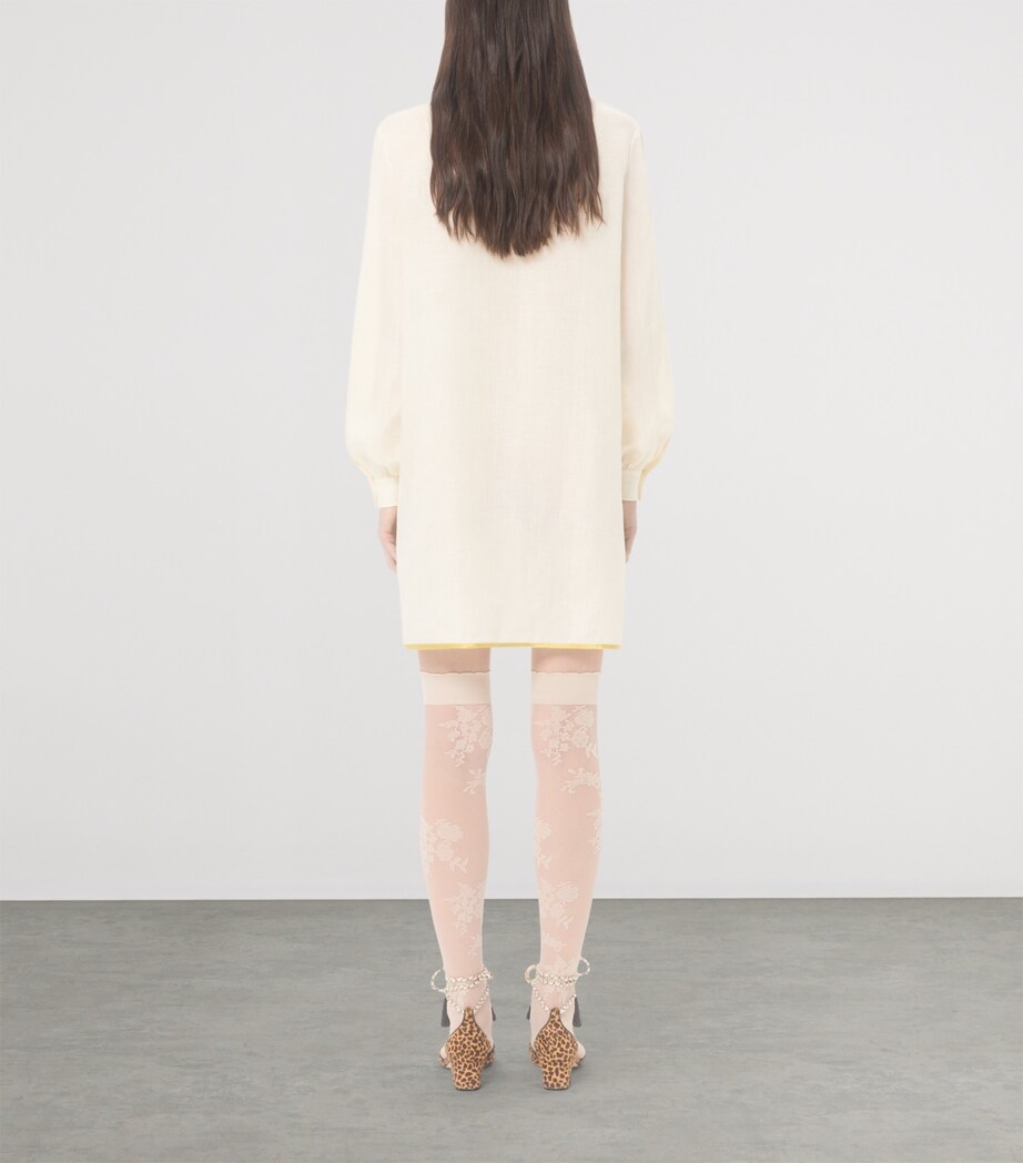 Valentino Womens Linen Embroidered Mini Dress Image 4
