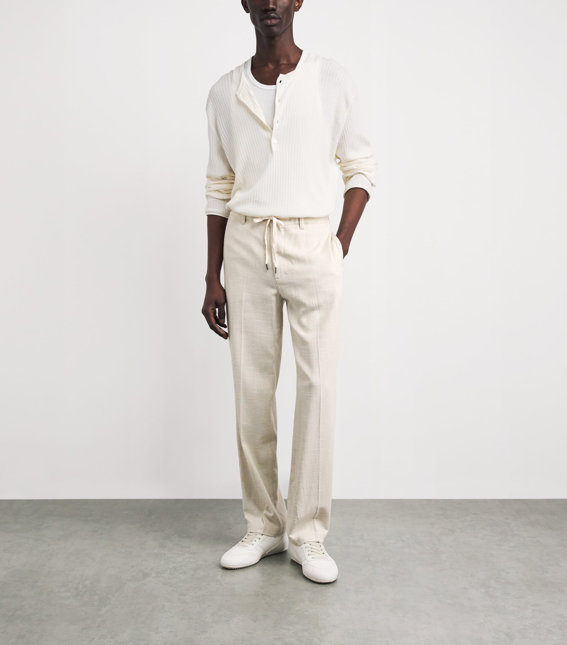 PAIGE Mens Woven Tiano Trousers Natural Image 2