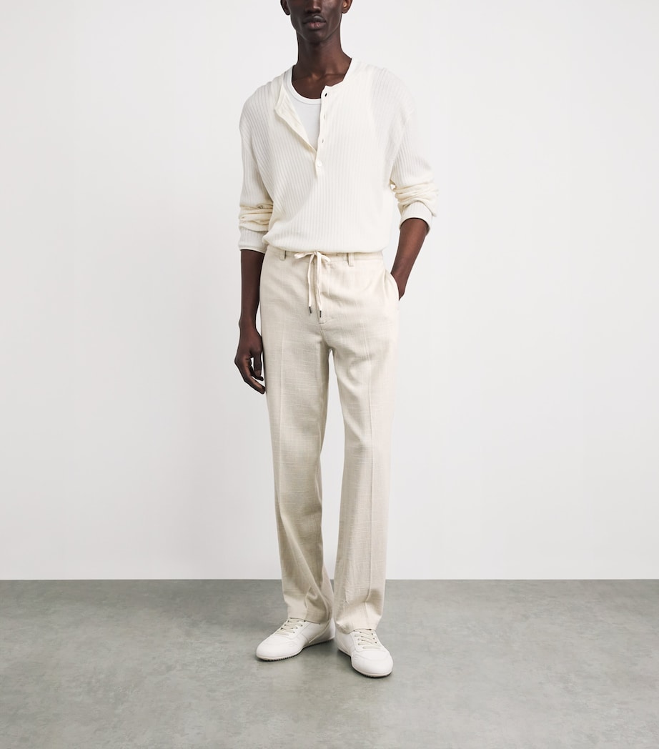 PAIGE Mens Woven Tiano Trousers Natural Image 2