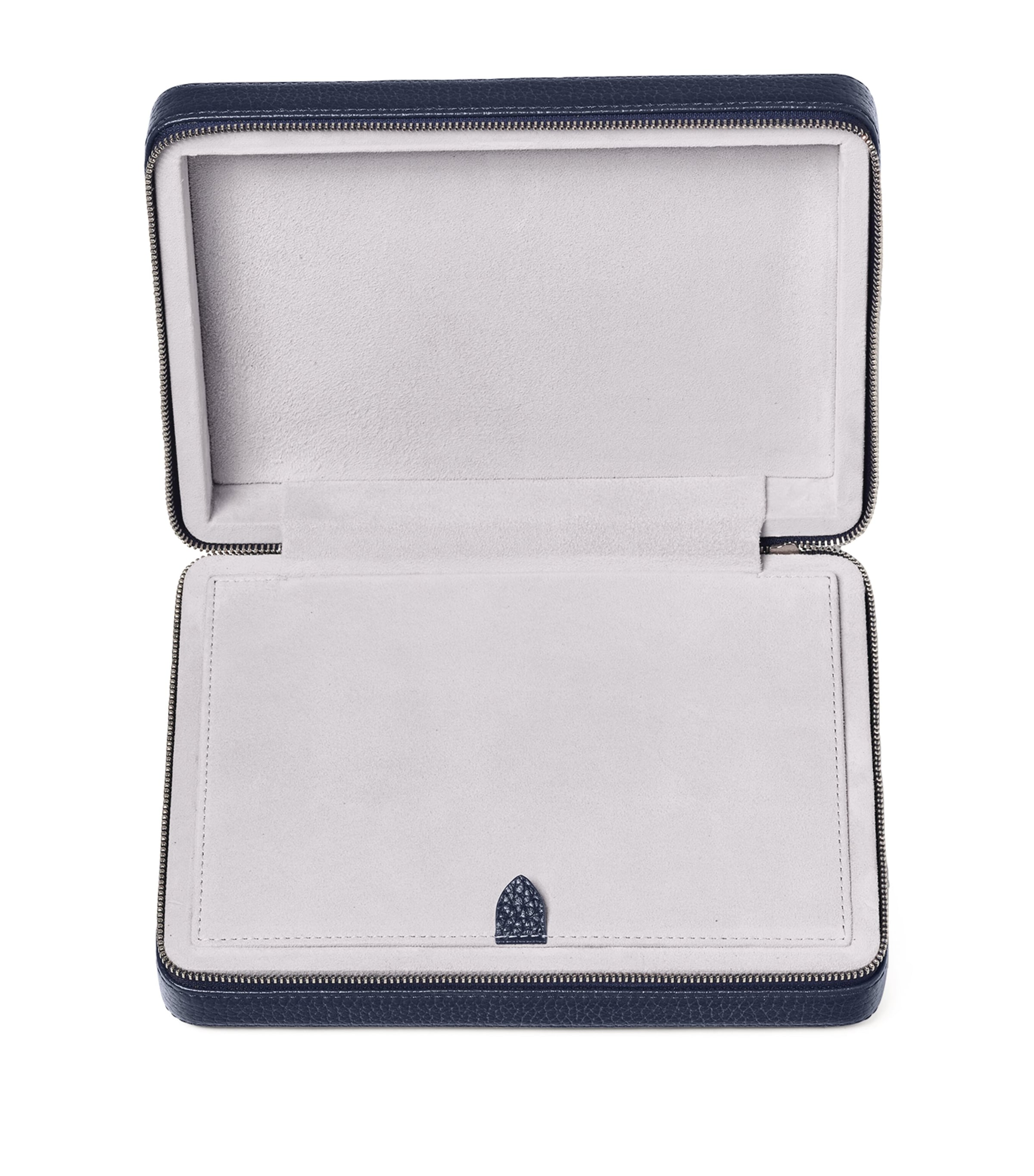 Large Leather Travel Jewellery Case NAVY Image 5