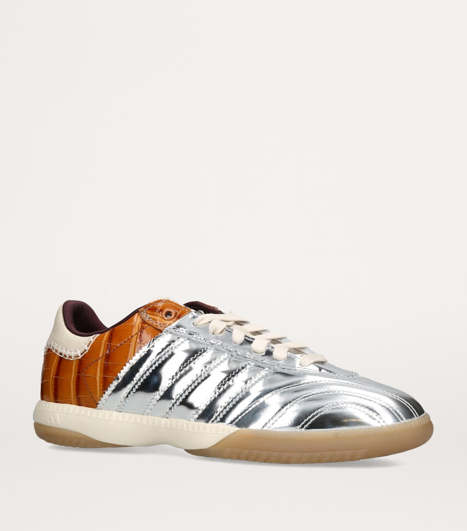 adidas Silver x Wales Bonner Leather Samba MN Sneakers | Harrods US adidas Silver x Wales Bonner Leather Samba MN Sneakers | Harrods US