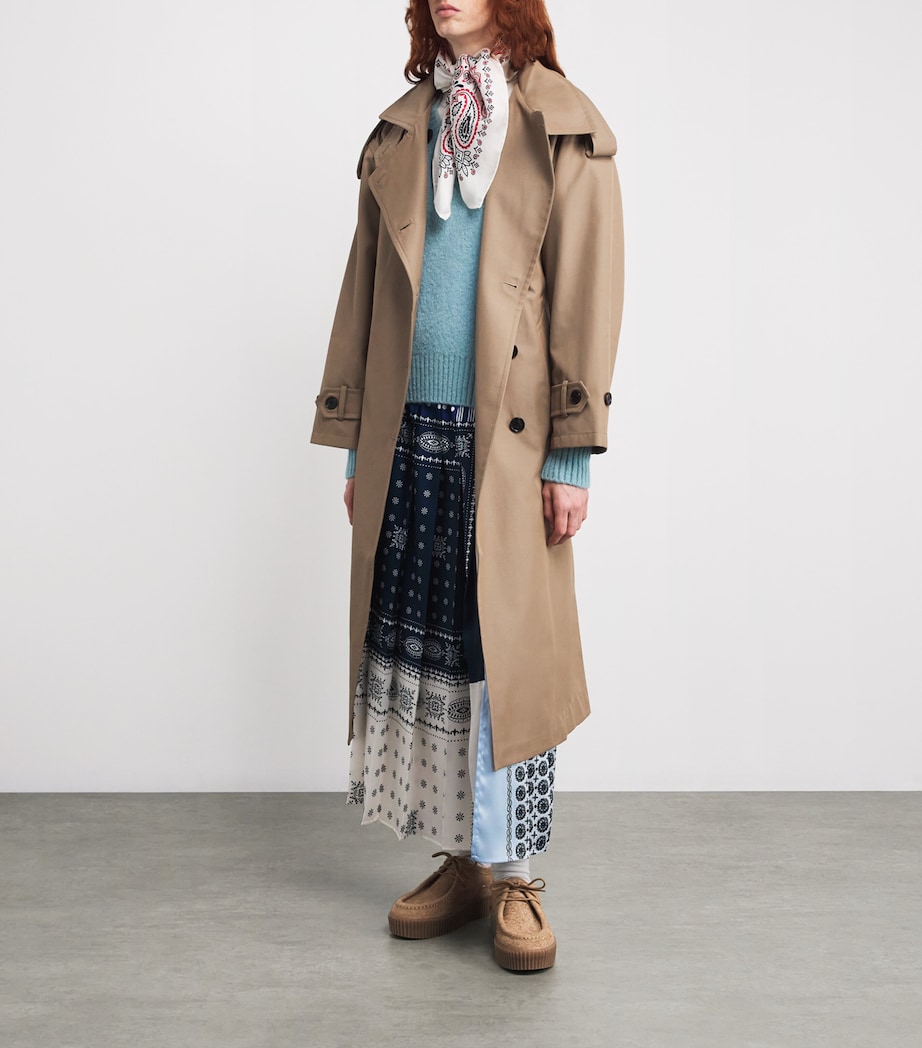 Silk Patchwork Print Maxi Skirt NAVY Image 2