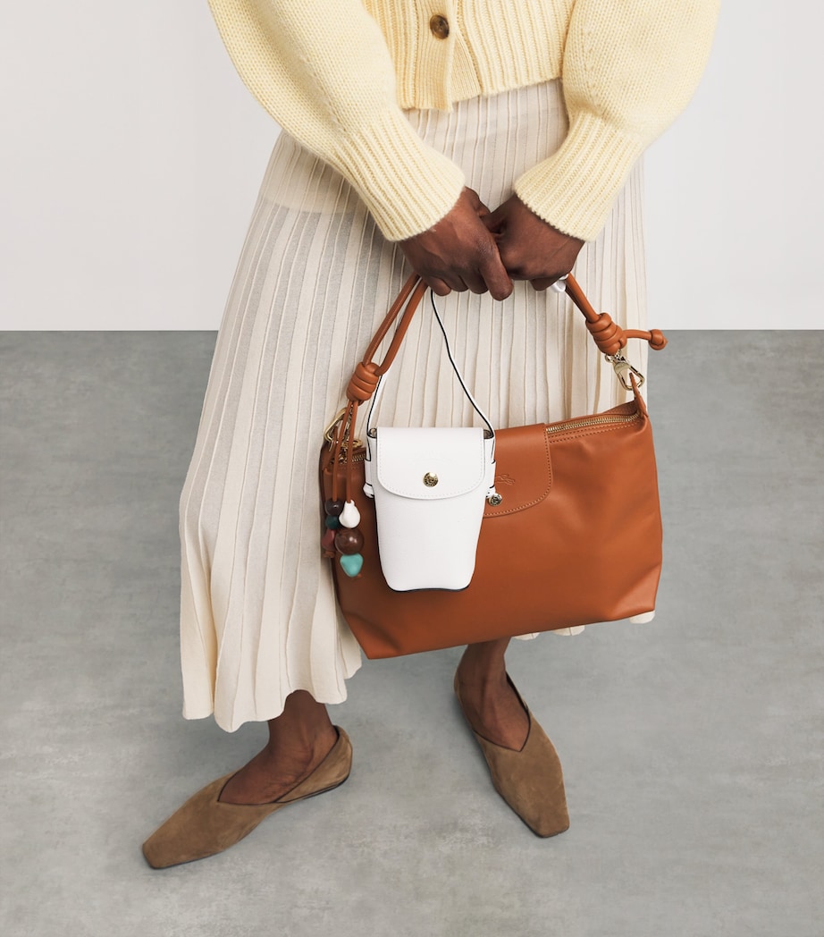 Leather Épure Phone Case with Strap 707 WHITE Image 2