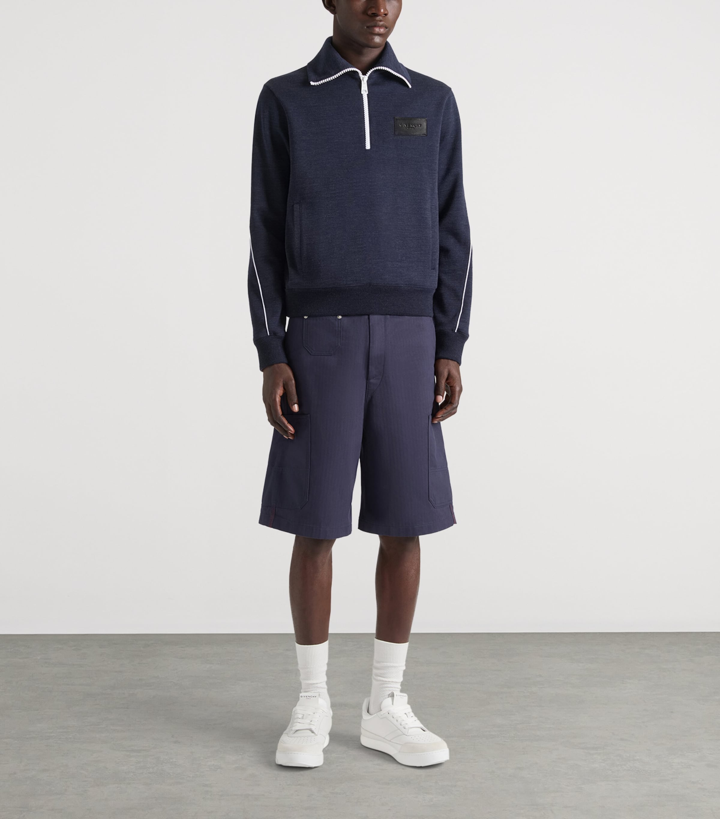 Wool-Blend Half-Zip Sweatshirt DARK NAVY Image 2