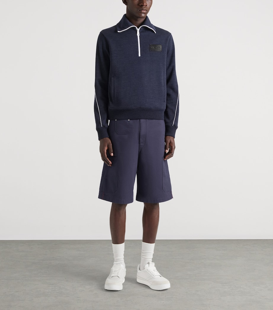 Wool-Blend Half-Zip Sweatshirt DARK NAVY Image 2