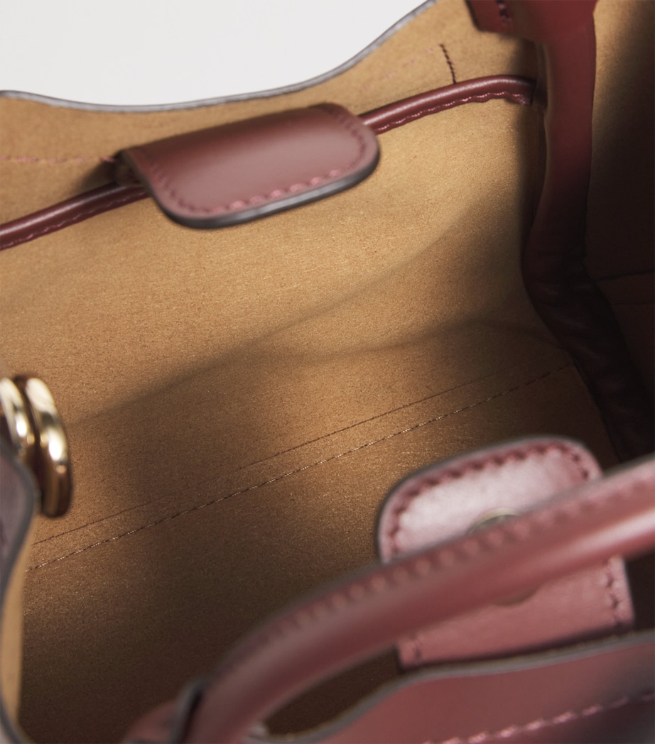 Extra-Small Leather Marine Top-Handle Bag BORDEAUX Image 4