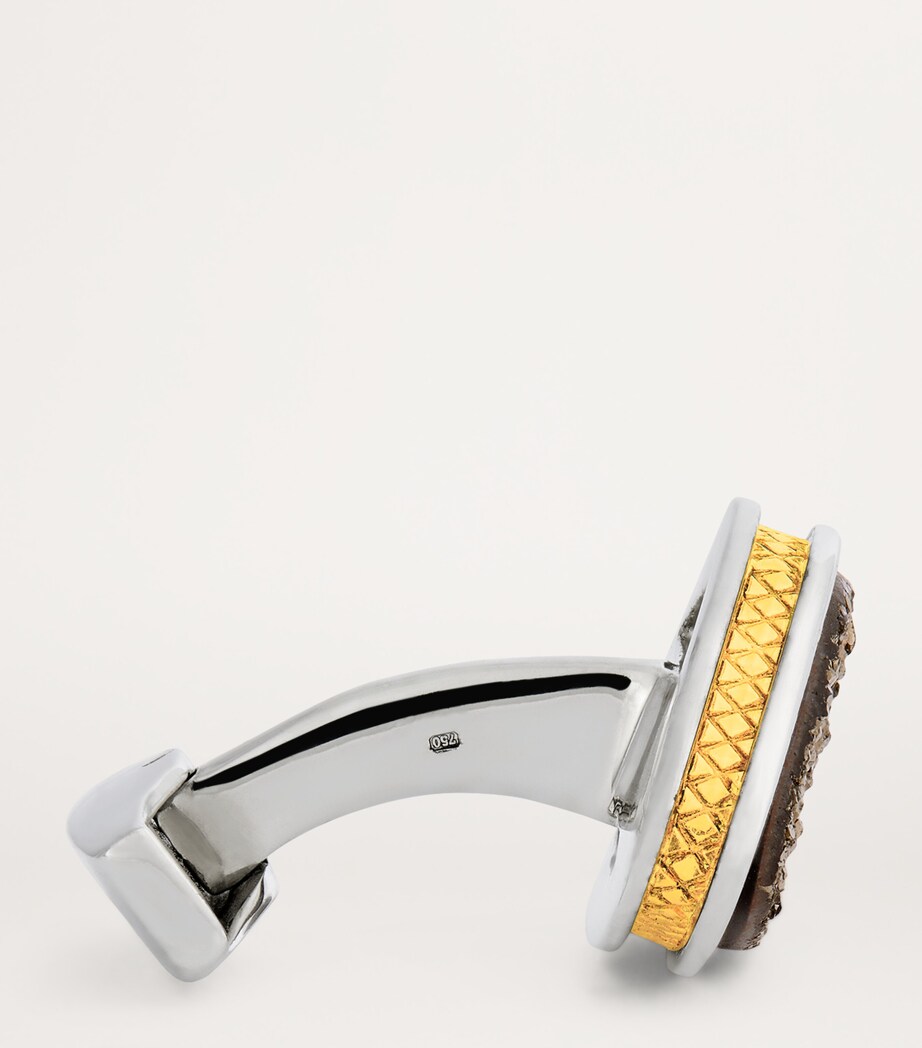 Sterling Silver and Drusy Cufflinks SILVER Image 4